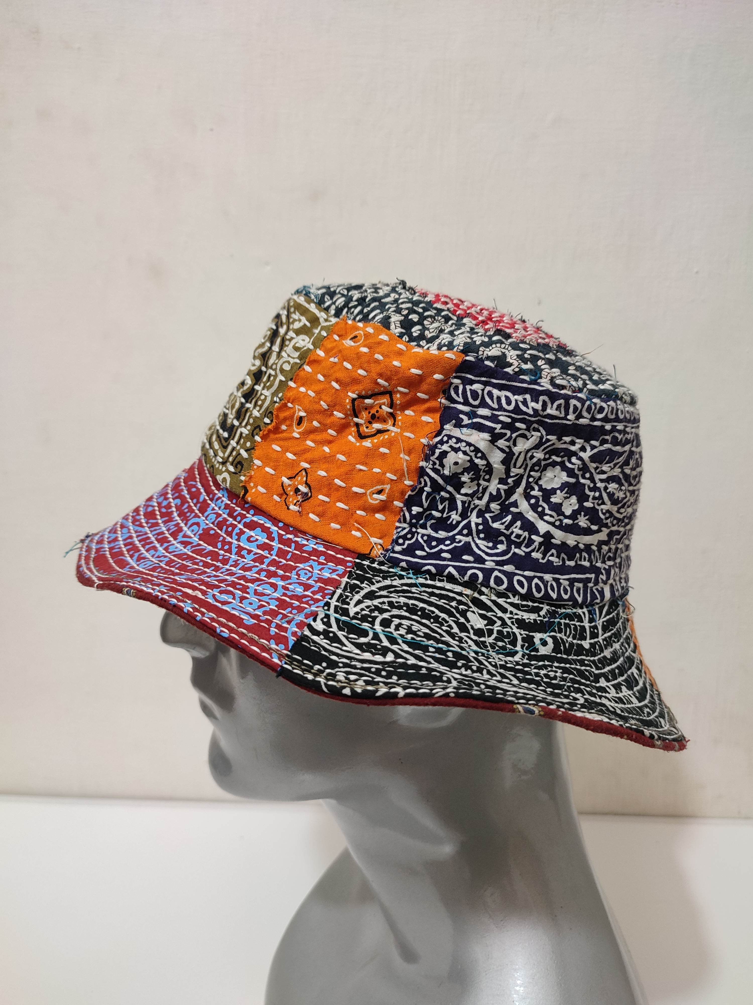 Art Comes First × Japanese Brand 🔥Custom Made Patchwork Bandana Paisley Bucket Hats Size ONE SIZE - 5 Thumbnail