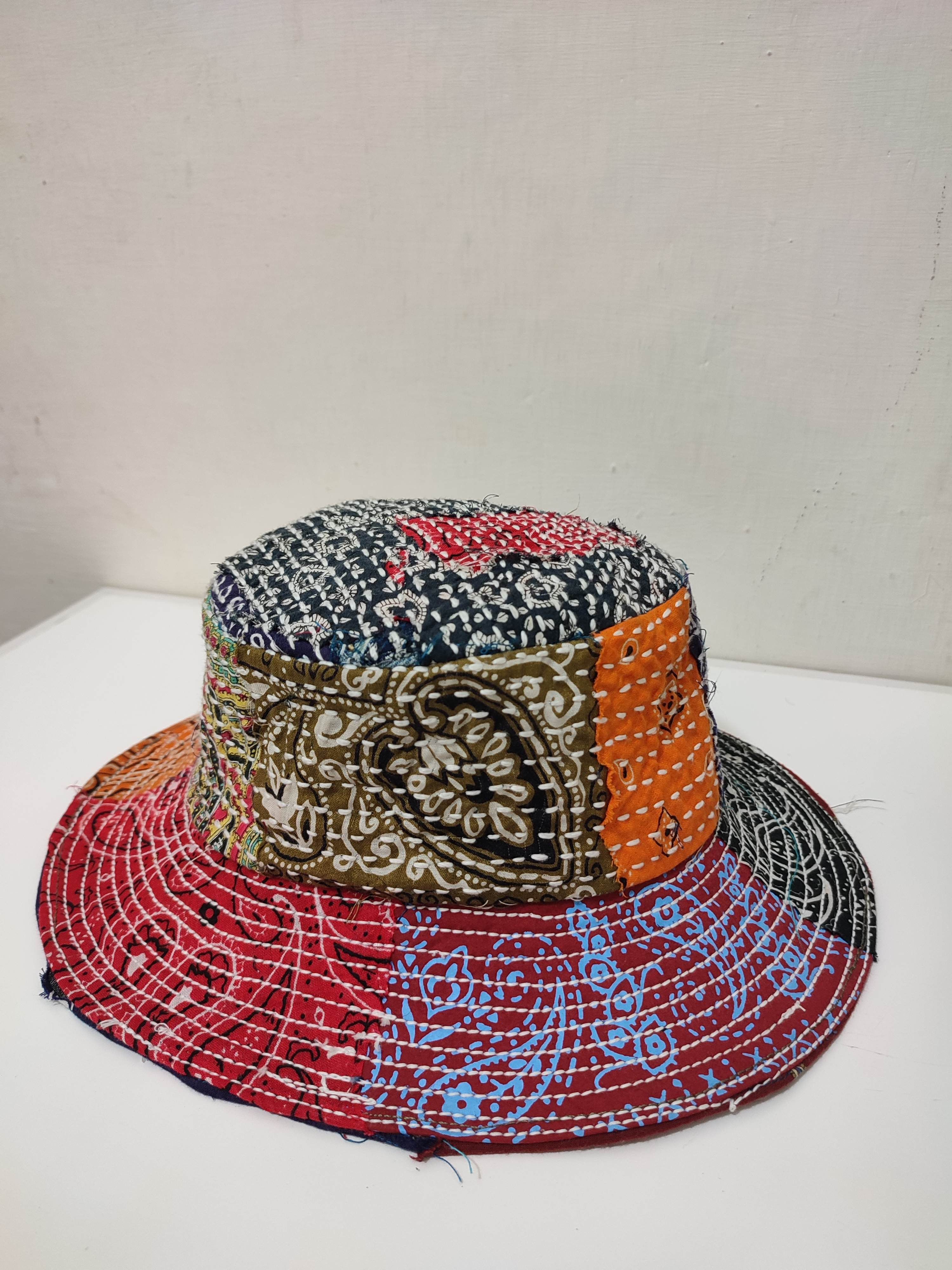 Art Comes First × Japanese Brand 🔥Custom Made Patchwork Bandana Paisley Bucket Hats Size ONE SIZE - 10 Thumbnail