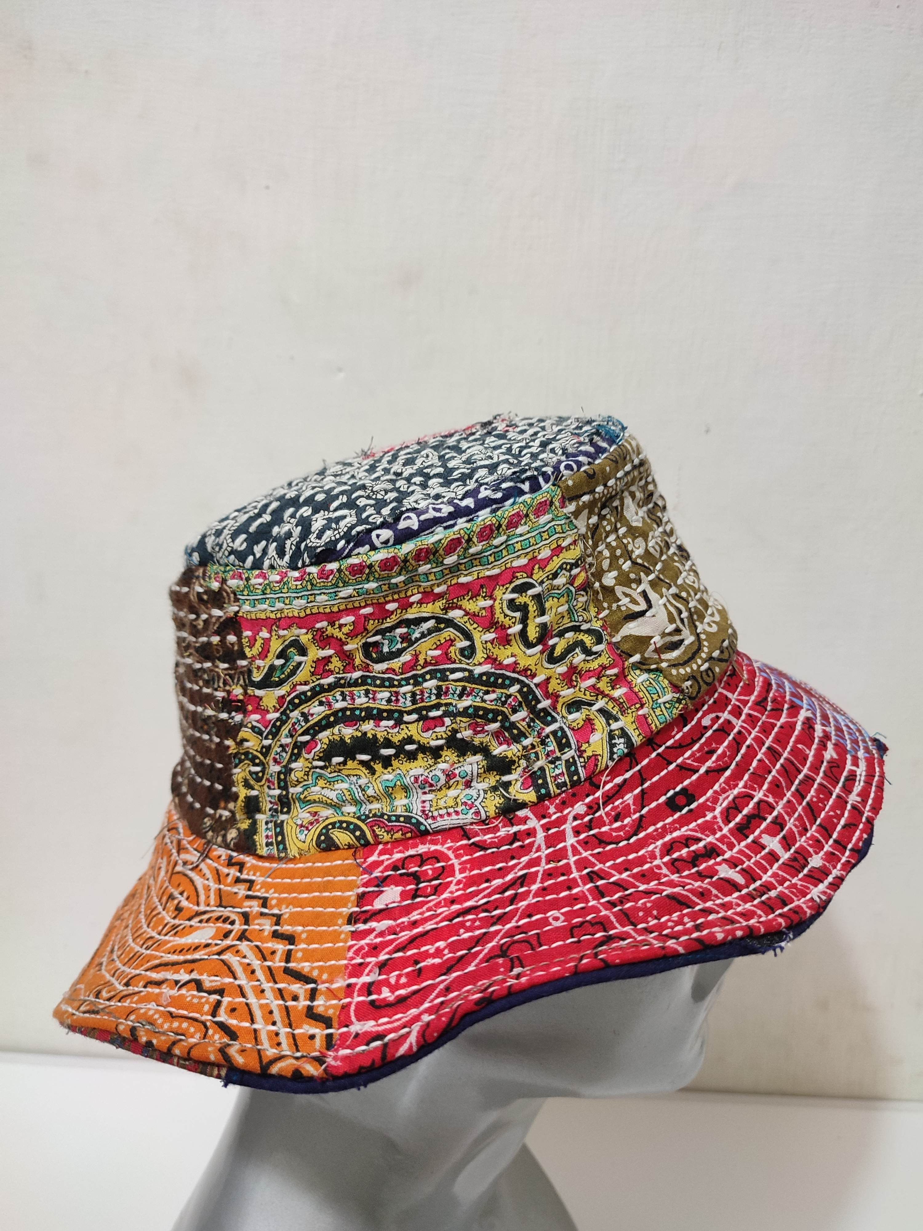Art Comes First × Japanese Brand 🔥Custom Made Patchwork Bandana Paisley Bucket Hats Size ONE SIZE - 2 Thumbnail
