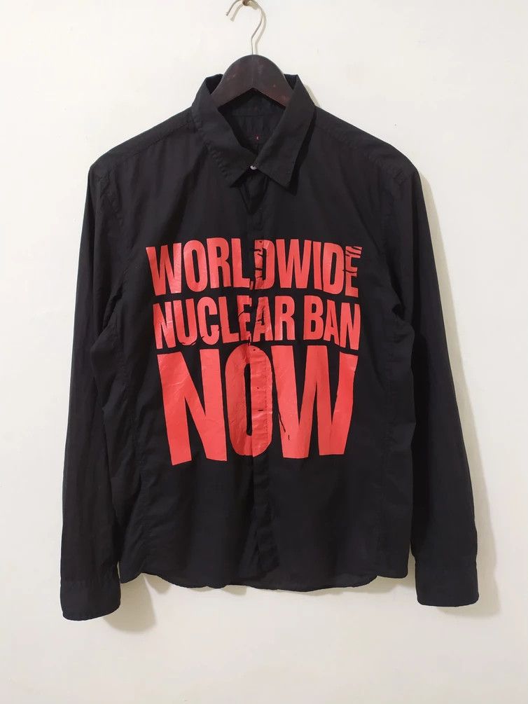 image of Avant Garde x Katharine Hamnett London Katharine Hamnett Shirt Worldwide Nuclear Ban Now in Black R