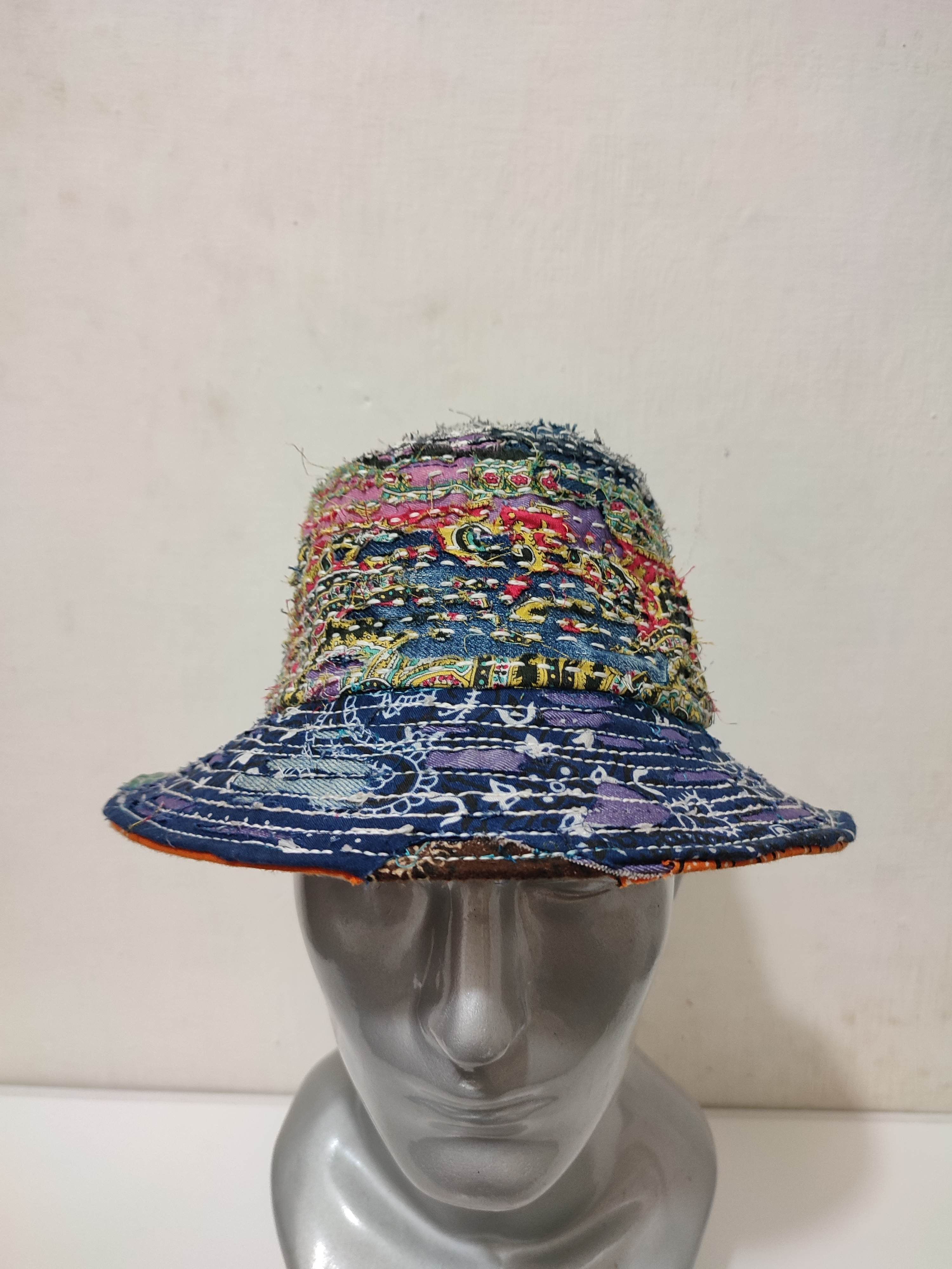 Art Comes First × Japanese Brand 🔥Custom Made Patchwork Bandana Bucket Hats Size ONE SIZE - 3 Thumbnail