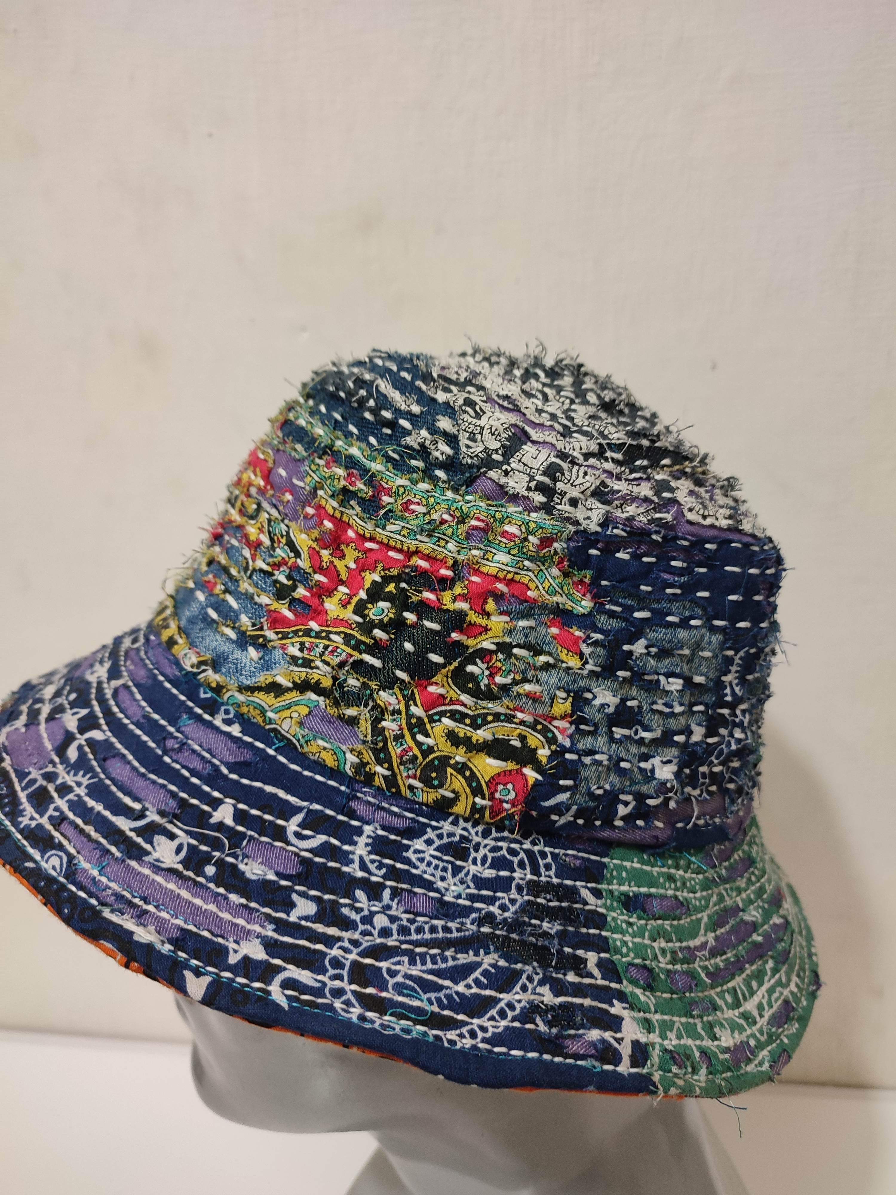 Art Comes First × Japanese Brand 🔥Custom Made Patchwork Bandana Bucket Hats Size ONE SIZE - 6 Thumbnail