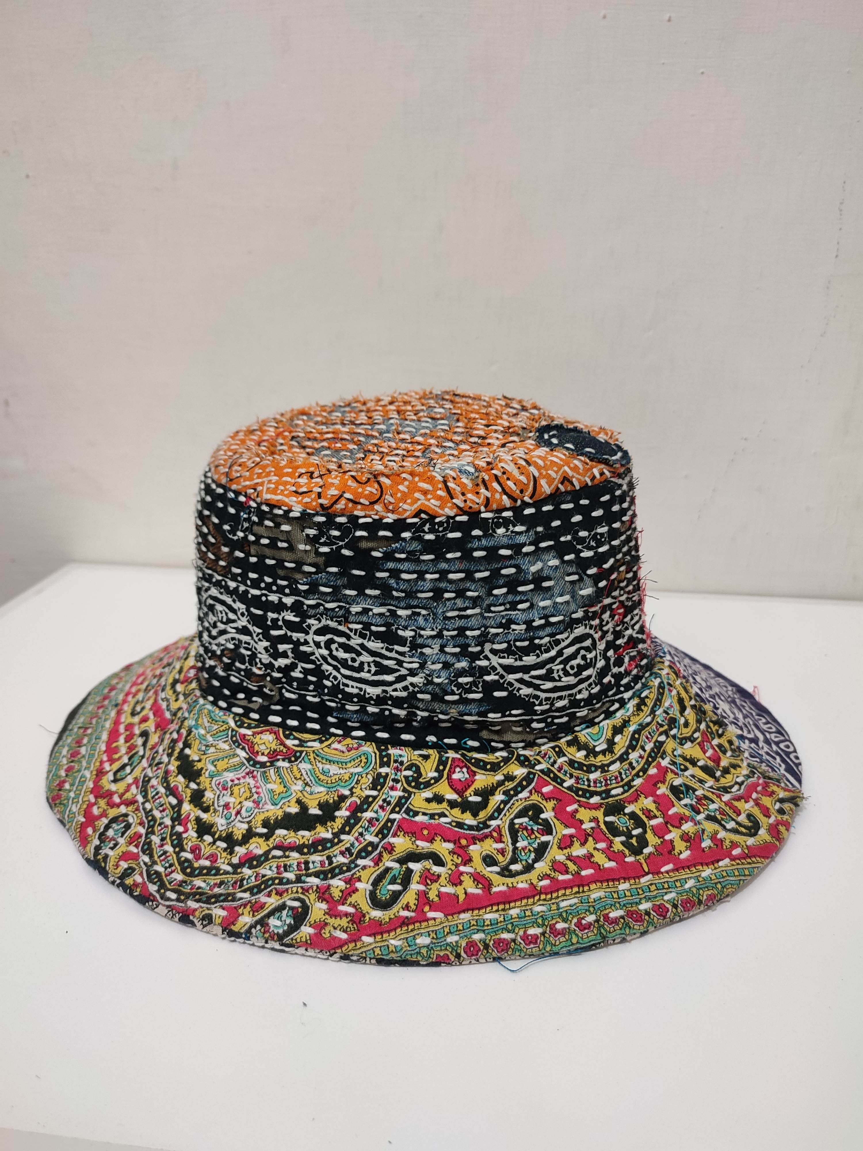 Art Comes First × Japanese Brand 🔥Custom made Patchwork Bandana Paisley Bucket Hats Size ONE SIZE - 8 Thumbnail