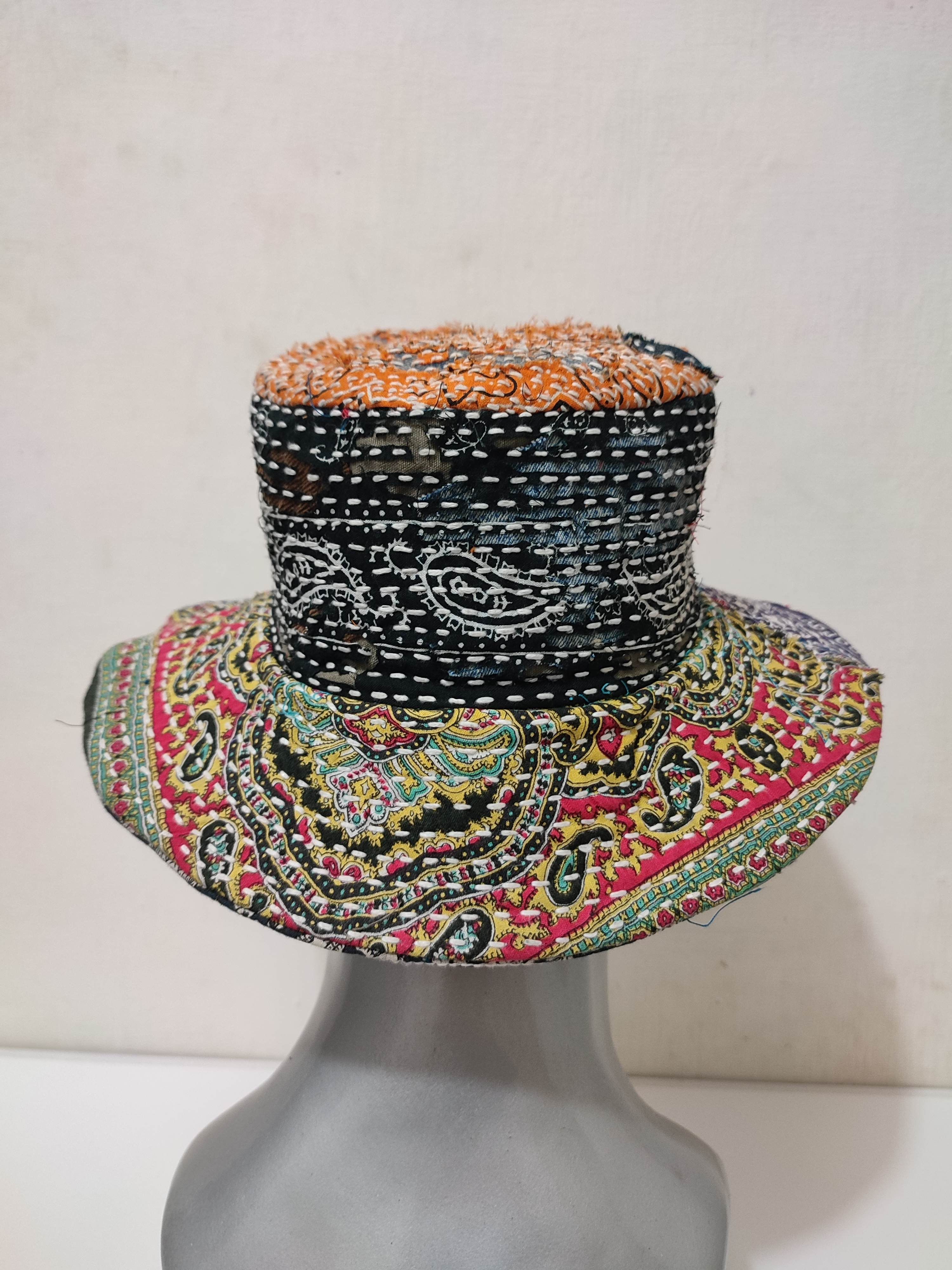 Art Comes First × Japanese Brand 🔥Custom made Patchwork Bandana Paisley Bucket Hats Size ONE SIZE - 6 Thumbnail
