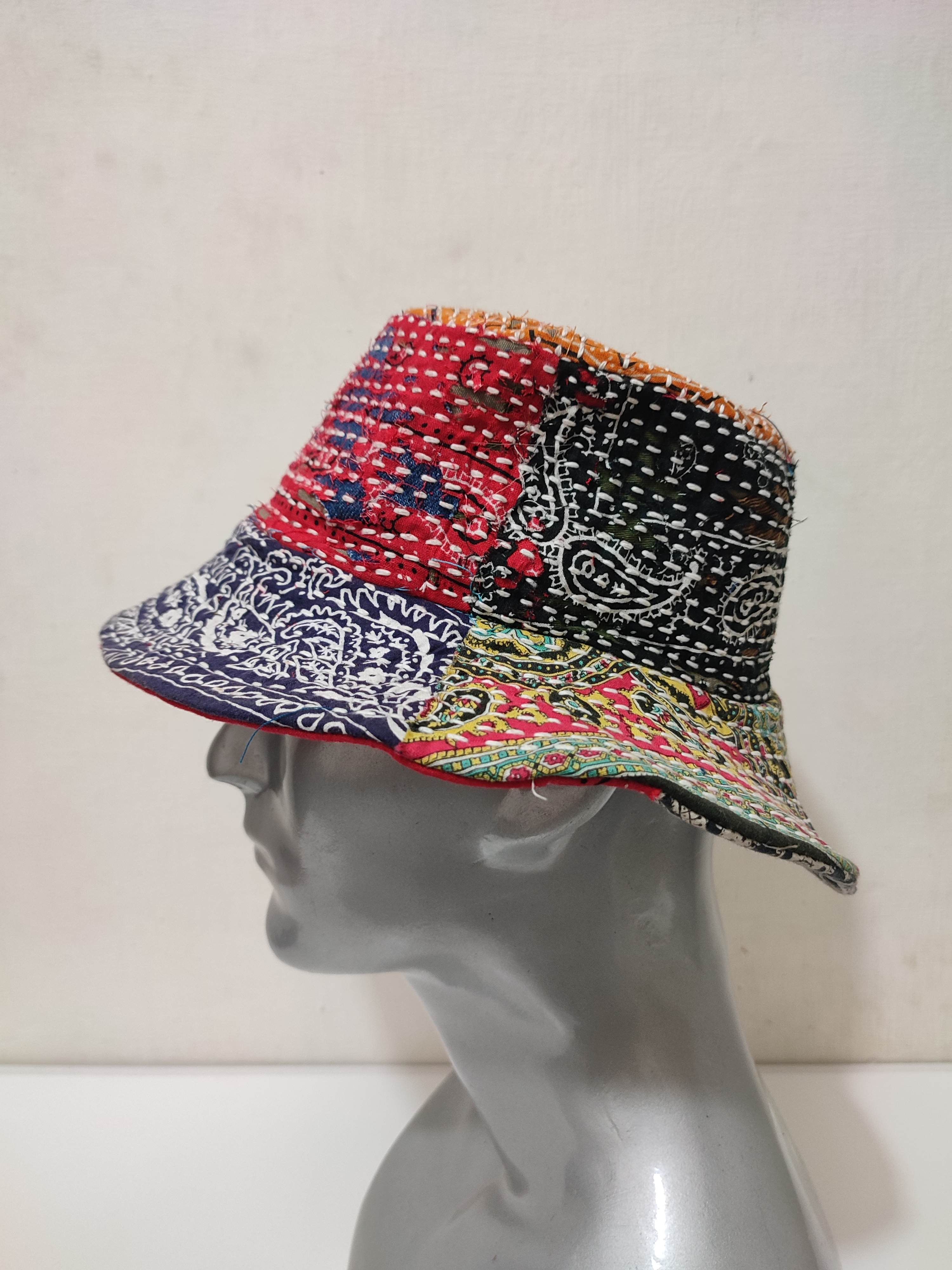 Art Comes First × Japanese Brand 🔥Custom made Patchwork Bandana Paisley Bucket Hats Size ONE SIZE - 4 Thumbnail