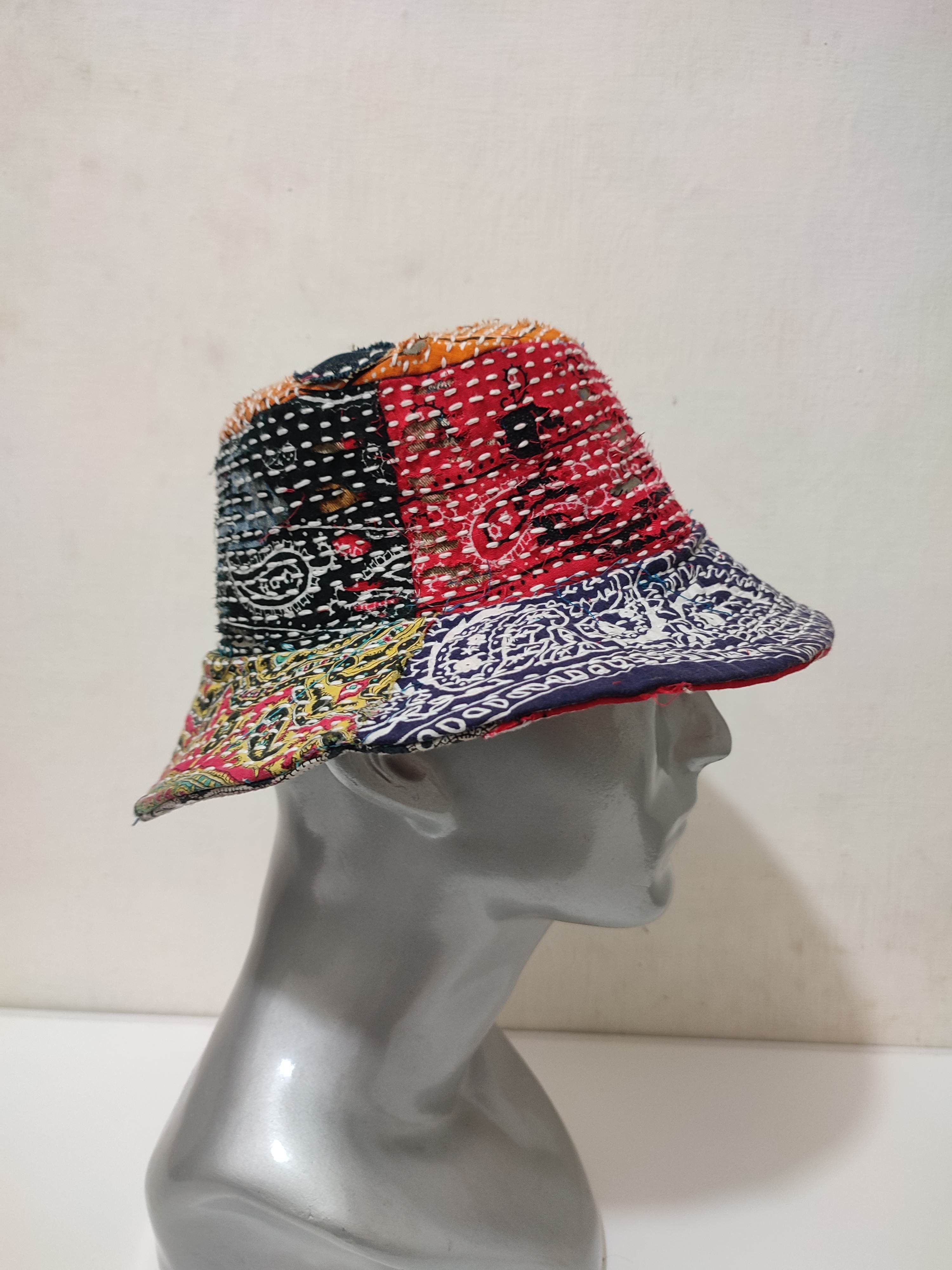 Art Comes First × Japanese Brand 🔥Custom made Patchwork Bandana Paisley Bucket Hats Size ONE SIZE - 1 Thumbnail