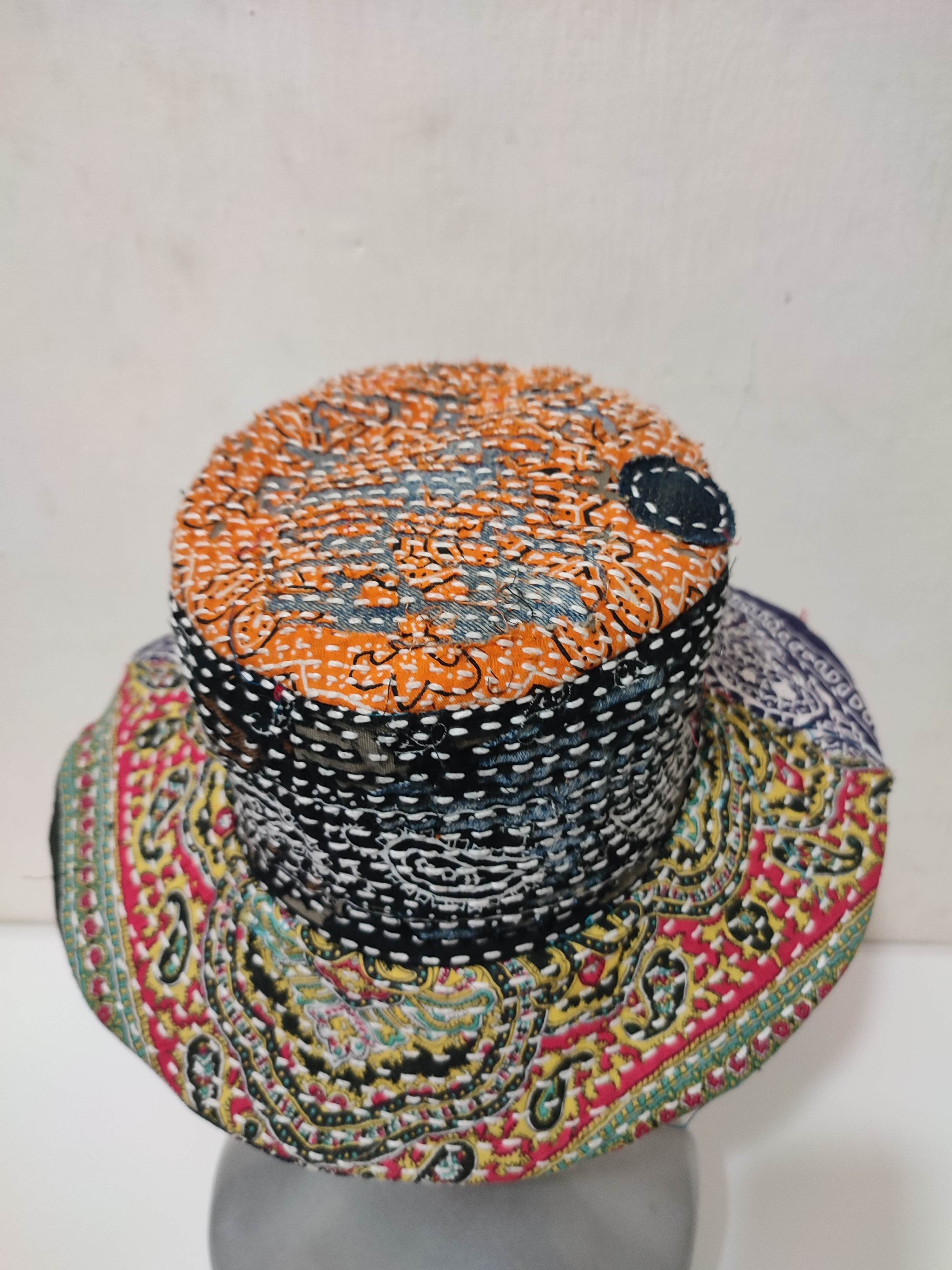 Art Comes First × Japanese Brand 🔥Custom made Patchwork Bandana Paisley Bucket Hats Size ONE SIZE - 7 Thumbnail