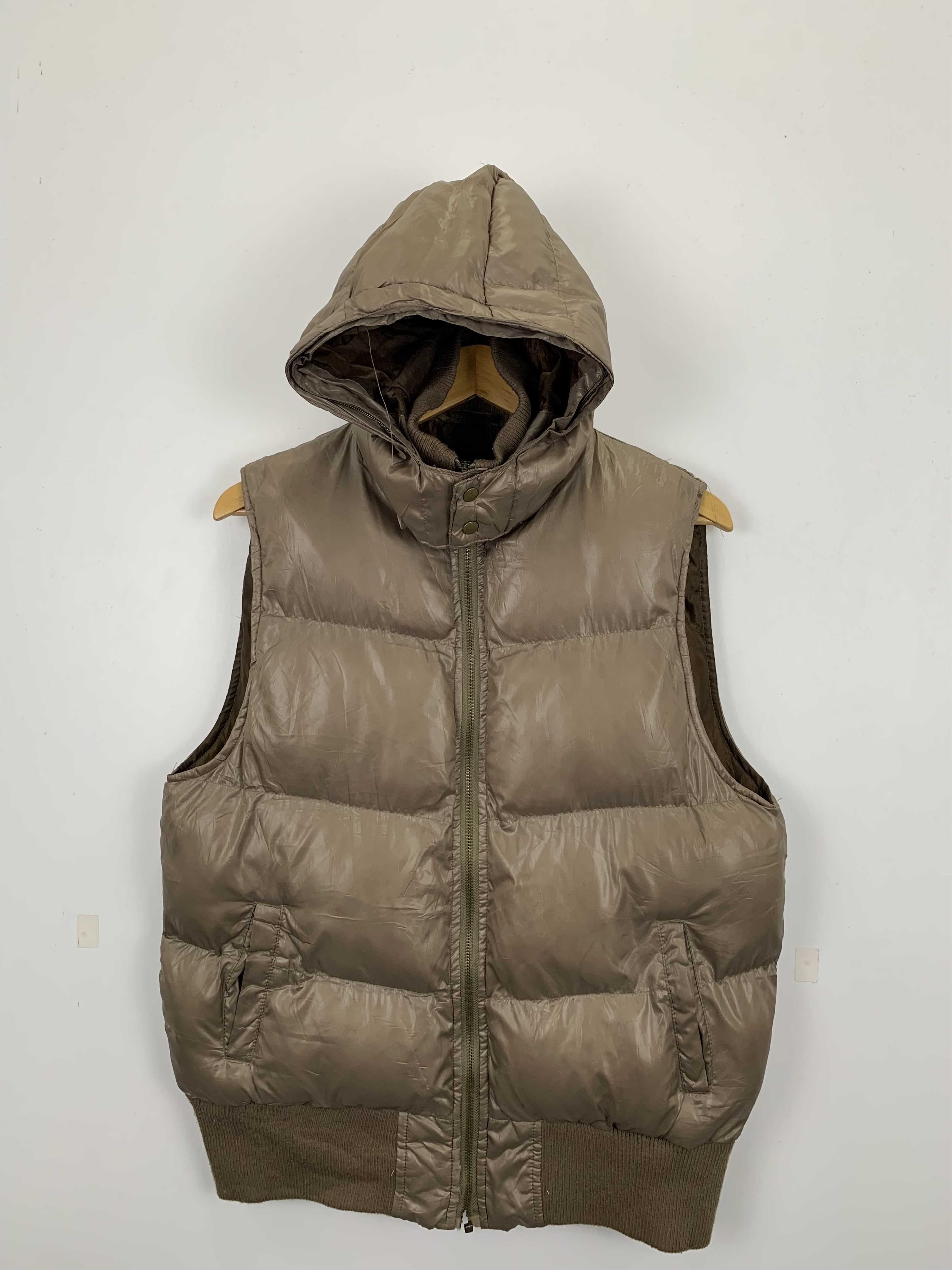 image of Vintage Hoodie Puffer Fishing Vests in Brown, Men's (Size Medium)