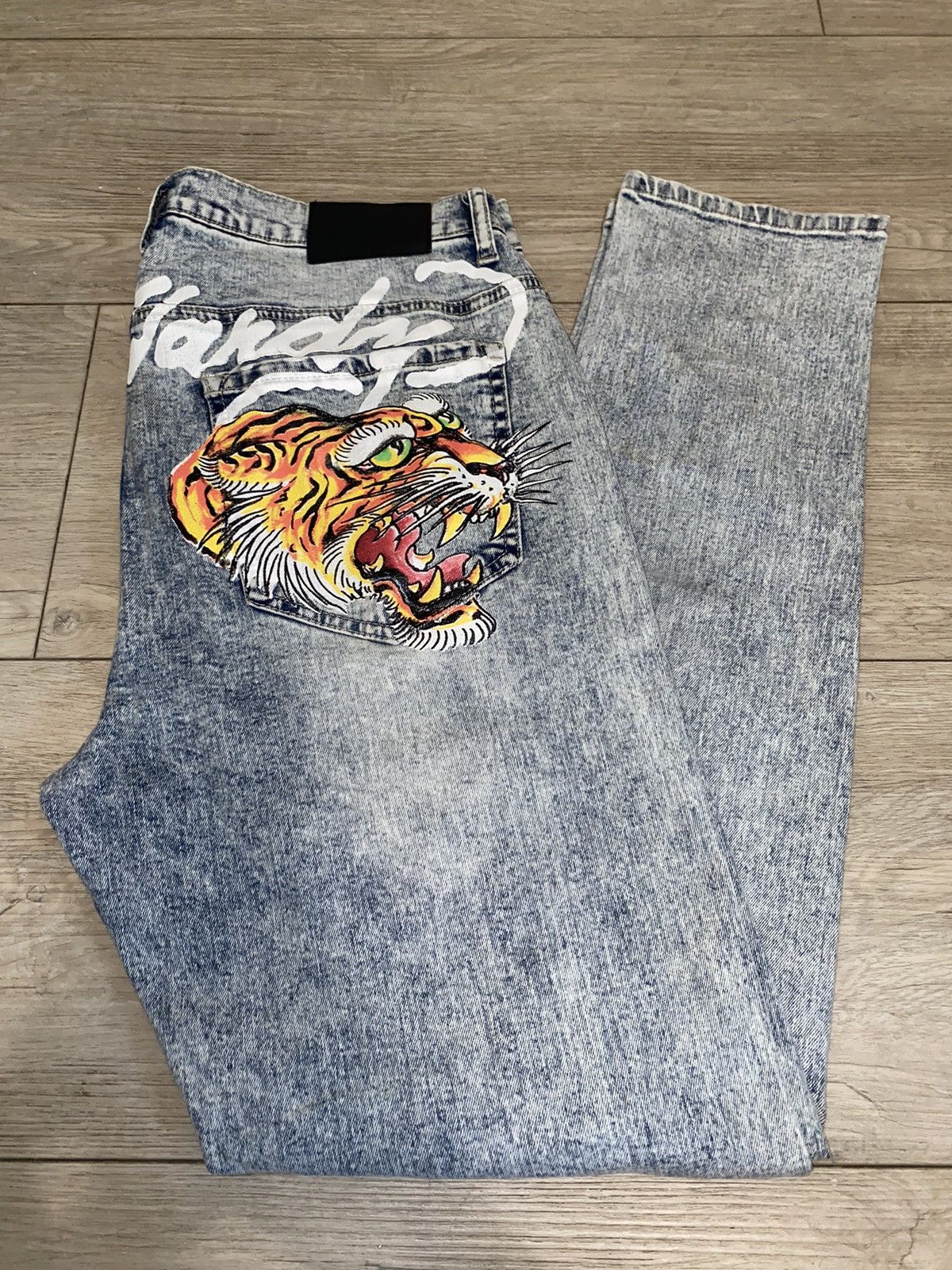 Ed Hardy Slim Tapered Screaming Tiger Denim