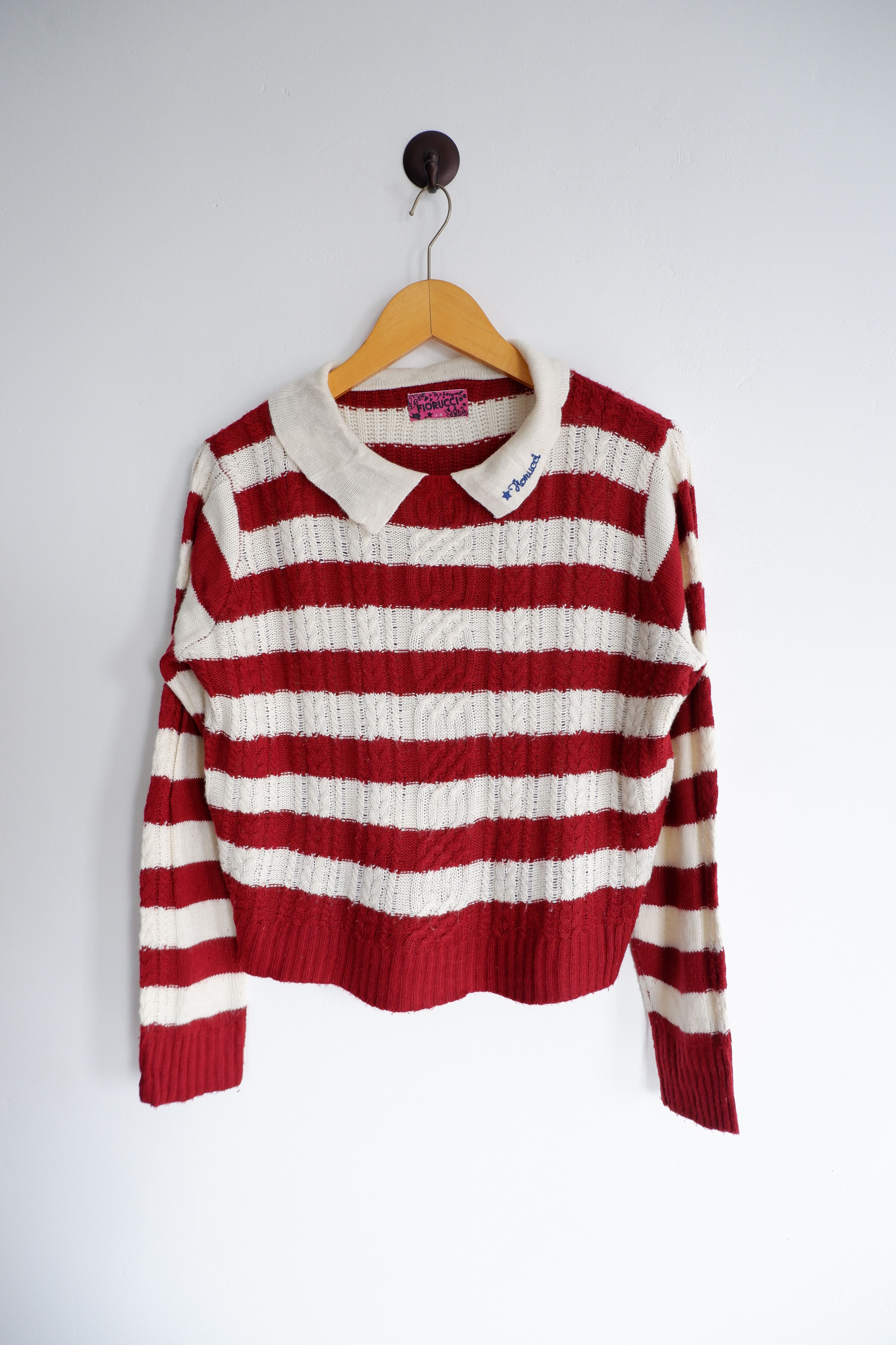 Fiorucci Vintage Fiorruci Collared Cropped Knitwear Size M / US 6-8 / IT 42-44 - 2 Thumbnail