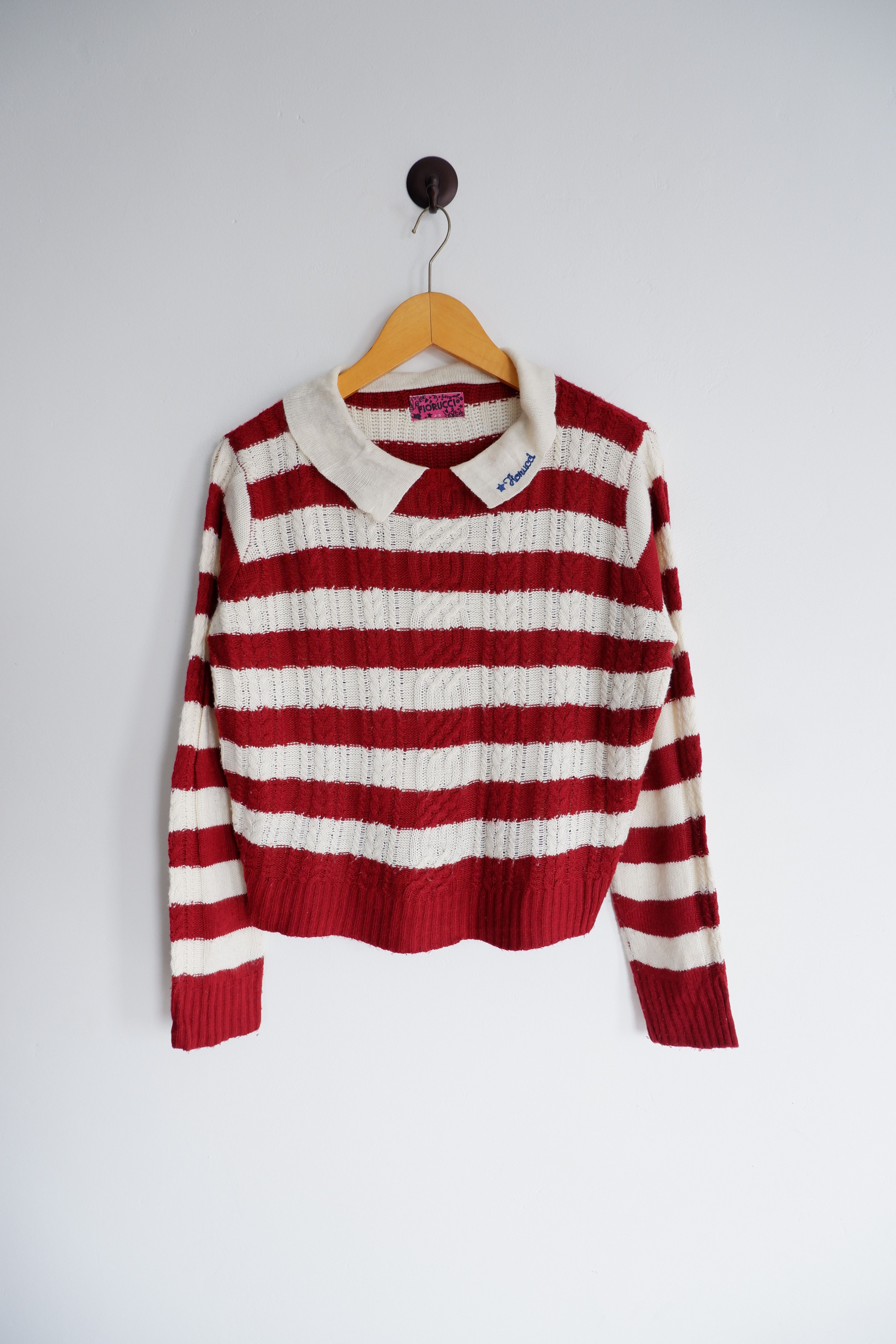 Fiorucci Vintage Fiorruci Collared Cropped Knitwear Size M / US 6-8 / IT 42-44 - 1 Thumbnail
