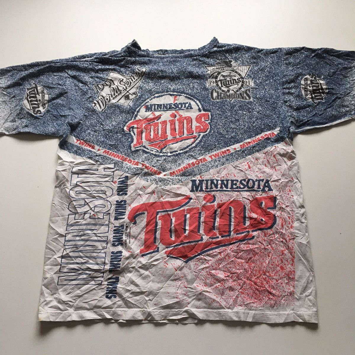 MLB × Vintage Vintage 90s Minnesota Twins MLB All Over Print Graphic Shirt Size US XL / EU 56 / 4 - 3 Thumbnail