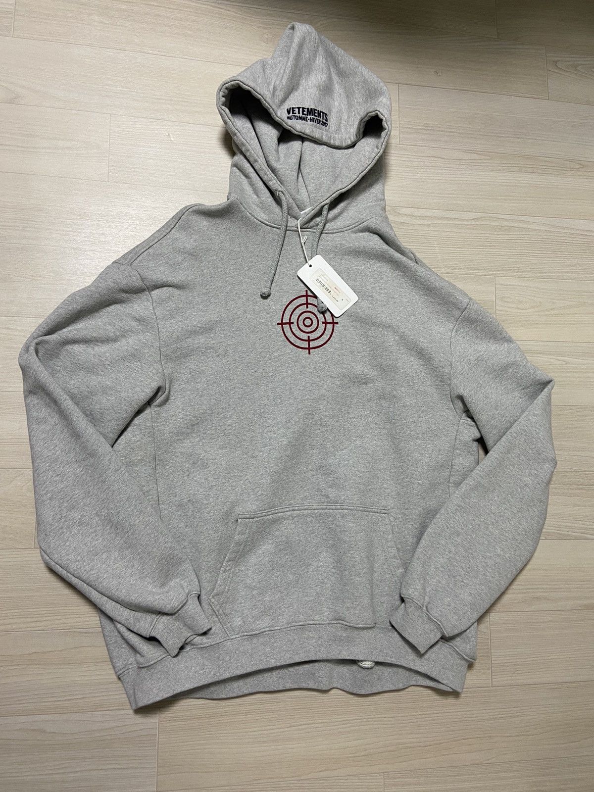 Vetements S Vetements 11 inch Gun Club Grey oversized hoodie