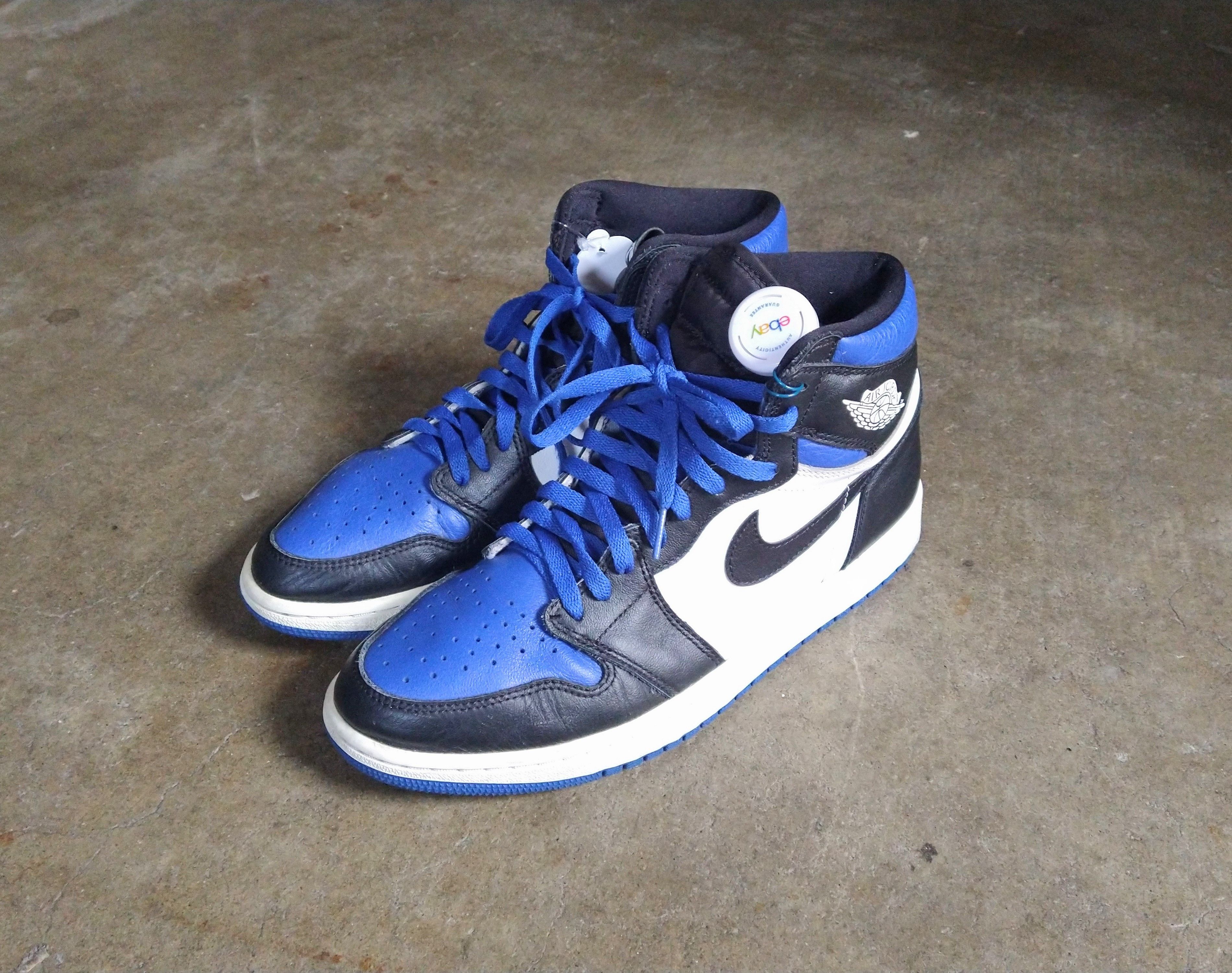 image of Jordan Nike Air Jordan 1 Retro High OG Royal Toe Size 10 555088-041 Shoes in Black/Blue, Men's