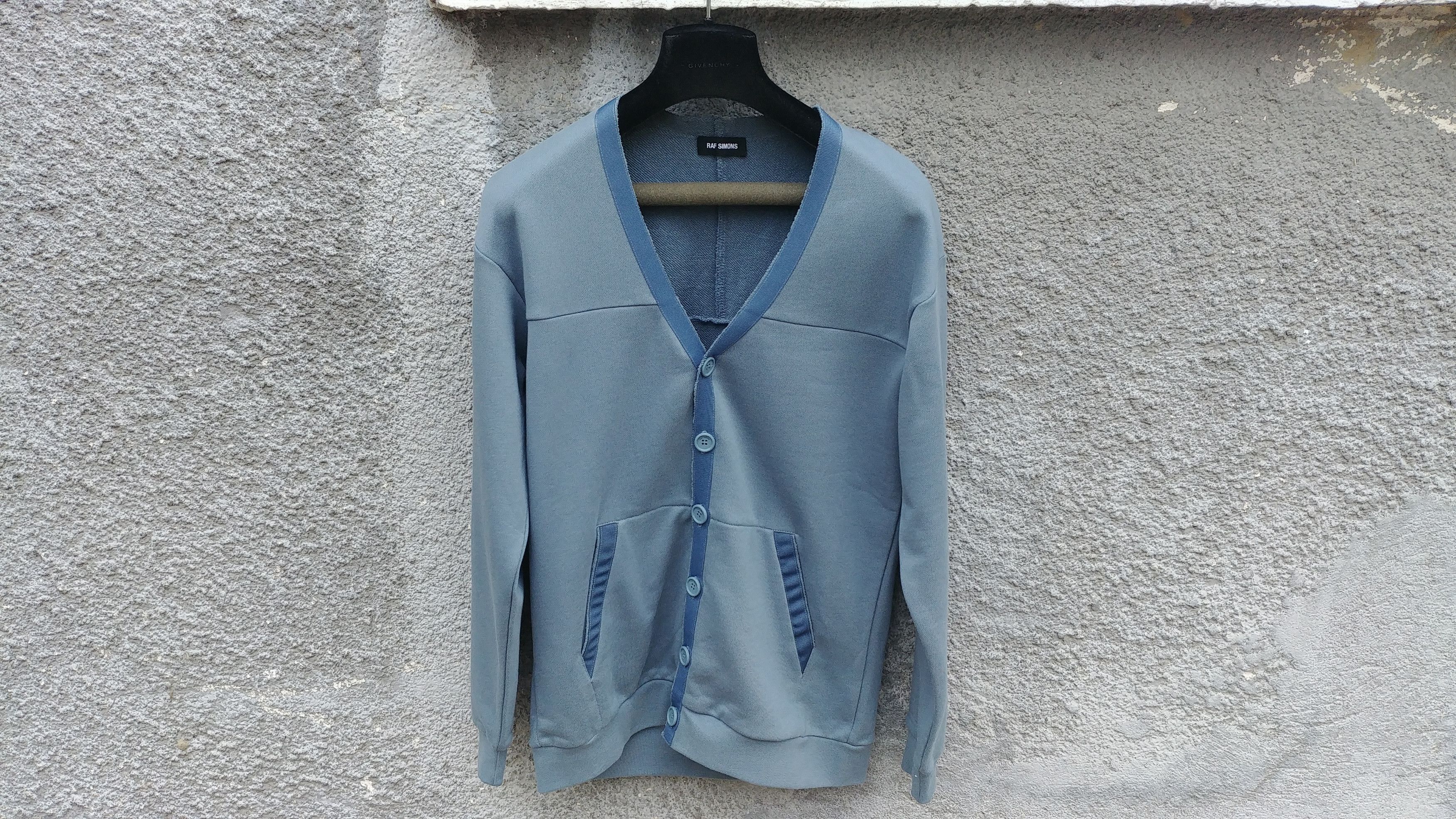 Raf Simons $940 Raf Simons Blue Contrast Trim Relaxed Fit Cardigan Size US S / EU 44-46 / 1 - 1 Thumbnail