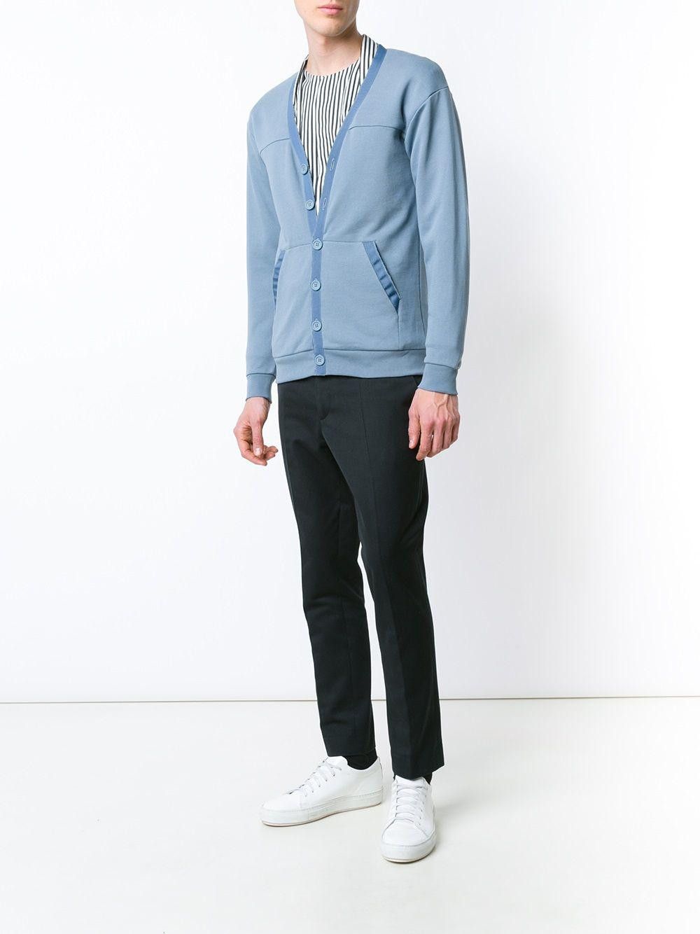 Raf Simons $940 Raf Simons Blue Contrast Trim Relaxed Fit Cardigan Size US S / EU 44-46 / 1 - 5 Thumbnail
