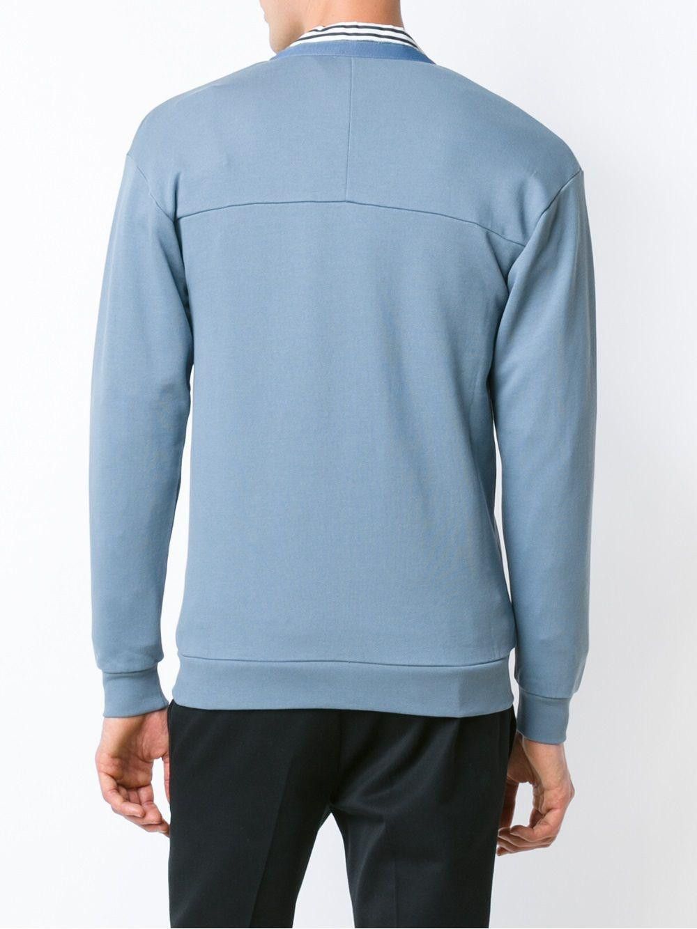 Raf Simons $940 Raf Simons Blue Contrast Trim Relaxed Fit Cardigan Size US S / EU 44-46 / 1 - 4 Thumbnail