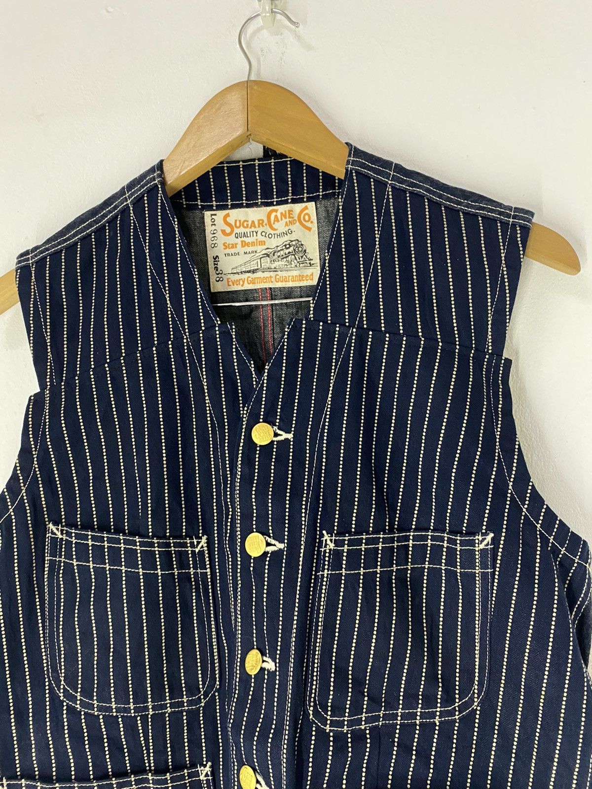 Sugar Cane Sugar Cane Lot 968 Hickory Vest Denim 4 Pocket Design Size US M / EU 48-50 / 2 - 4 Thumbnail