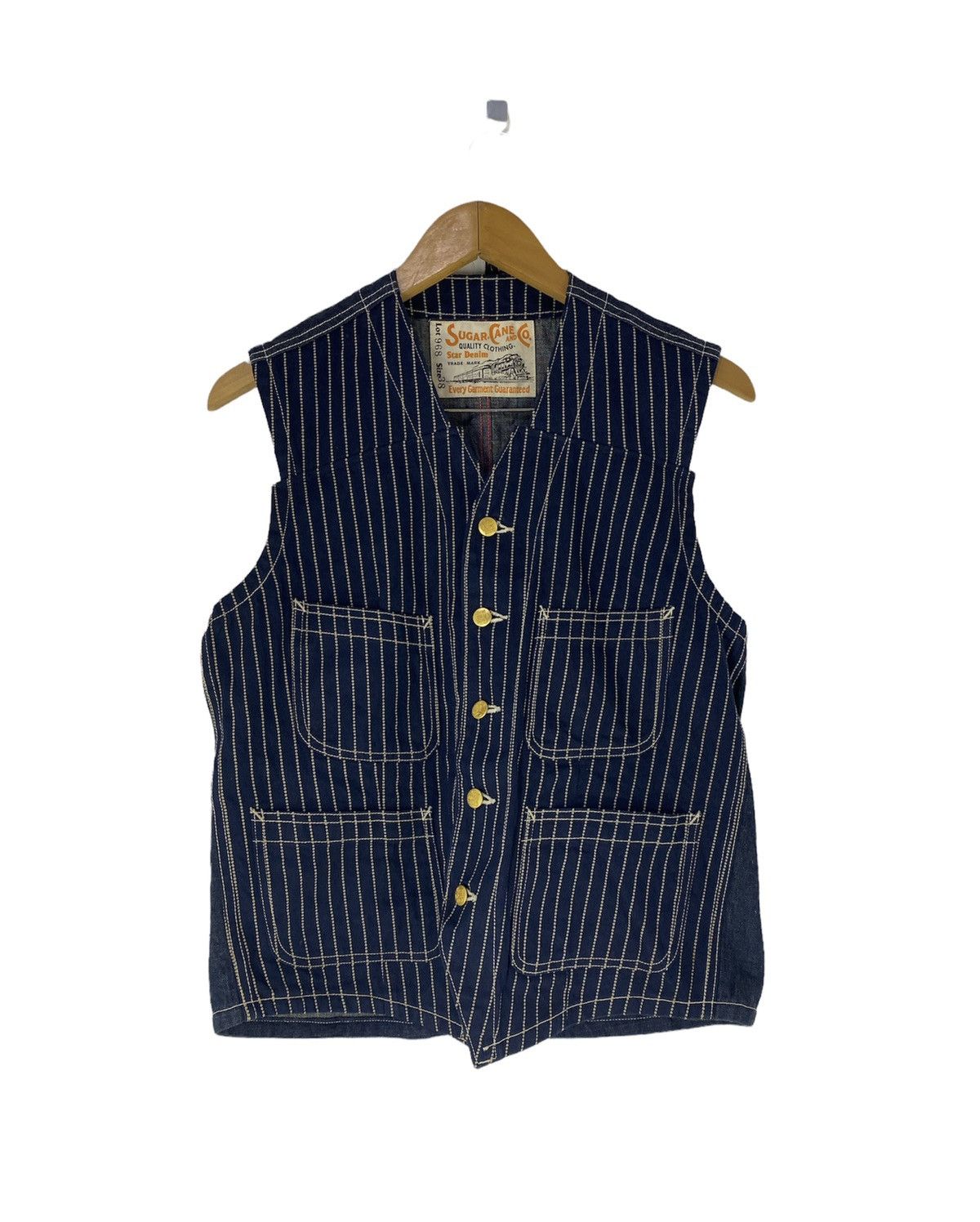 Sugar Cane Sugar Cane Lot 968 Hickory Vest Denim 4 Pocket Design Size US M / EU 48-50 / 2 - 1 Thumbnail