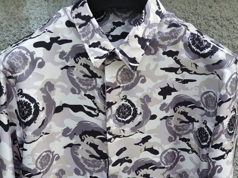 Versace Versace Collection Grey Camo Fantasia Baroque Print Silk | Grailed