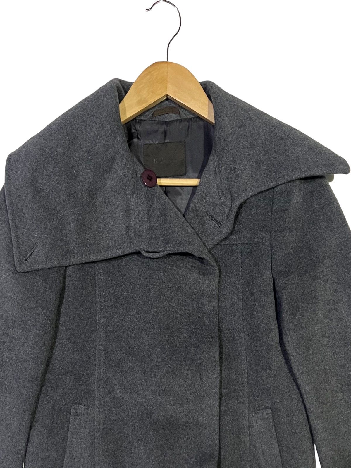Designer × Japanese Brand VINTAGE K.T KIYOKO TAKASE WOOL HIGH COLLAR COATS JACKET Size S / US 4 / IT 40 - 4 Thumbnail