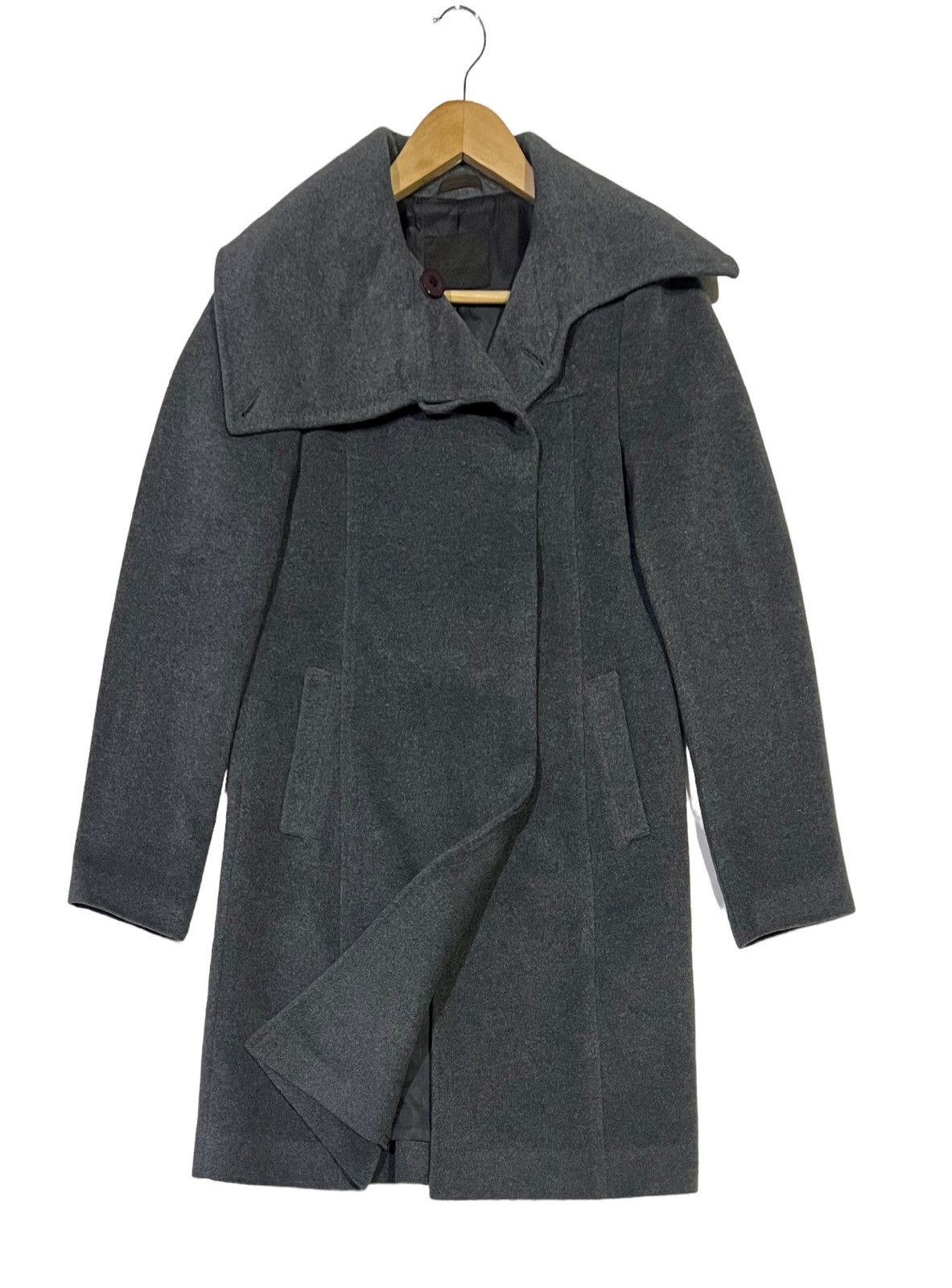 Designer × Japanese Brand VINTAGE K.T KIYOKO TAKASE WOOL HIGH COLLAR COATS JACKET Size S / US 4 / IT 40 - 2 Thumbnail