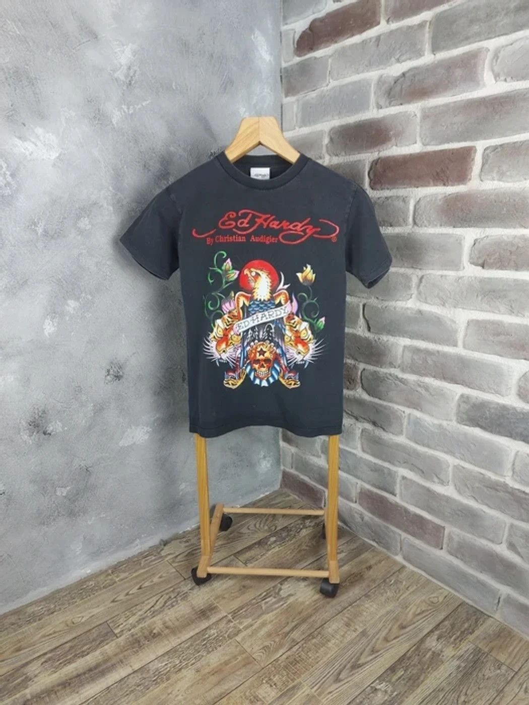 Pre-owned Ed Hardy X Vintage Ed Hardy T-shirt In Black