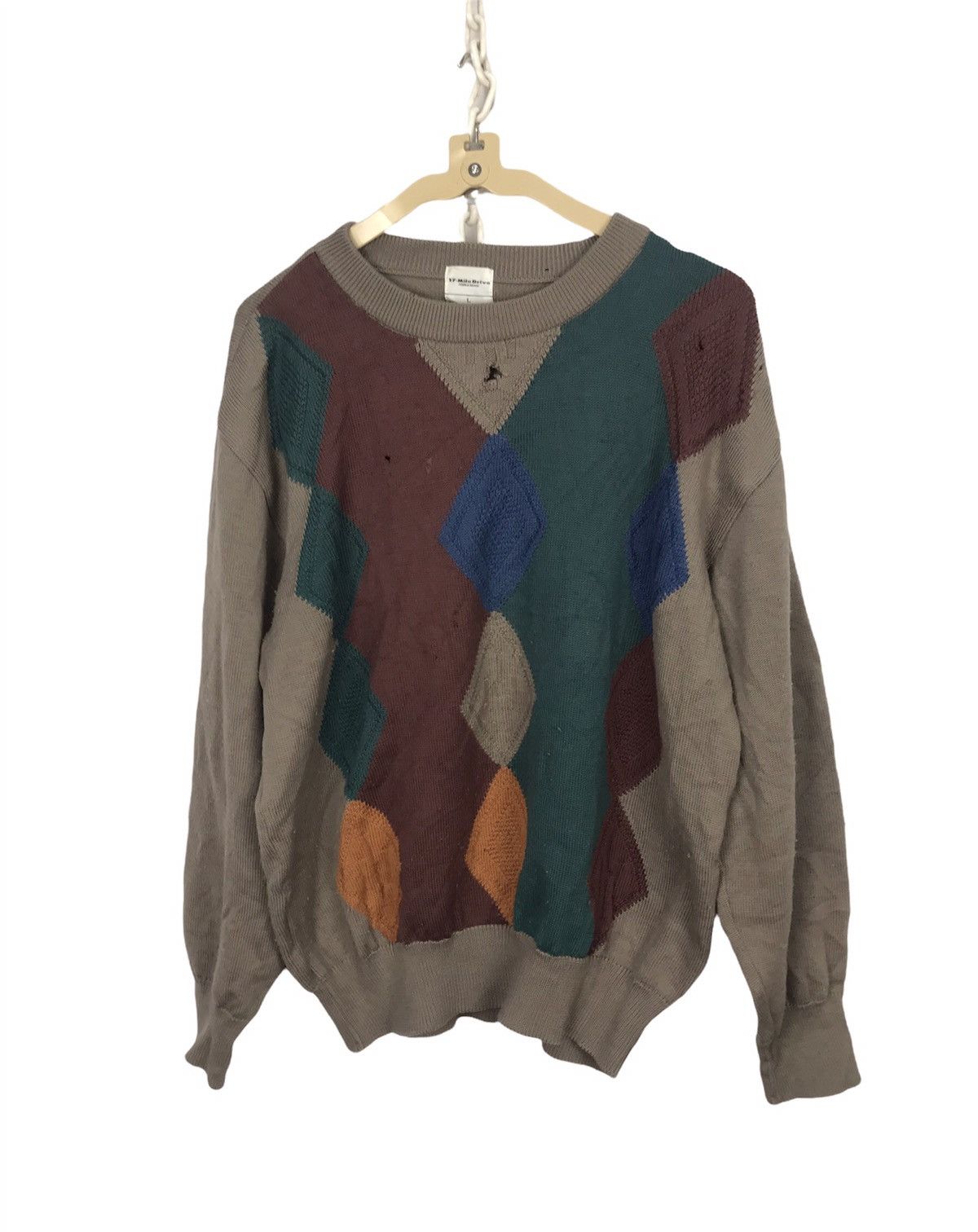 mile drive distressed knit sweatshirt