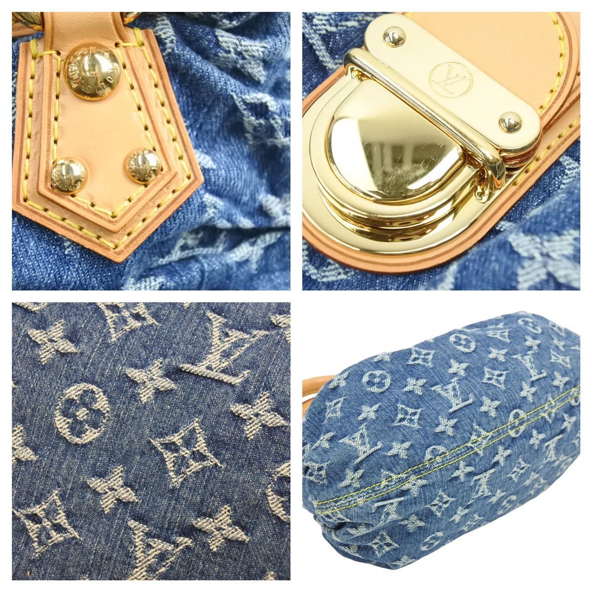 Louis Vuitton Louis Vuitton Denim Monogram Pleaty Handbag 2006 Size ONE SIZE - 9 Thumbnail