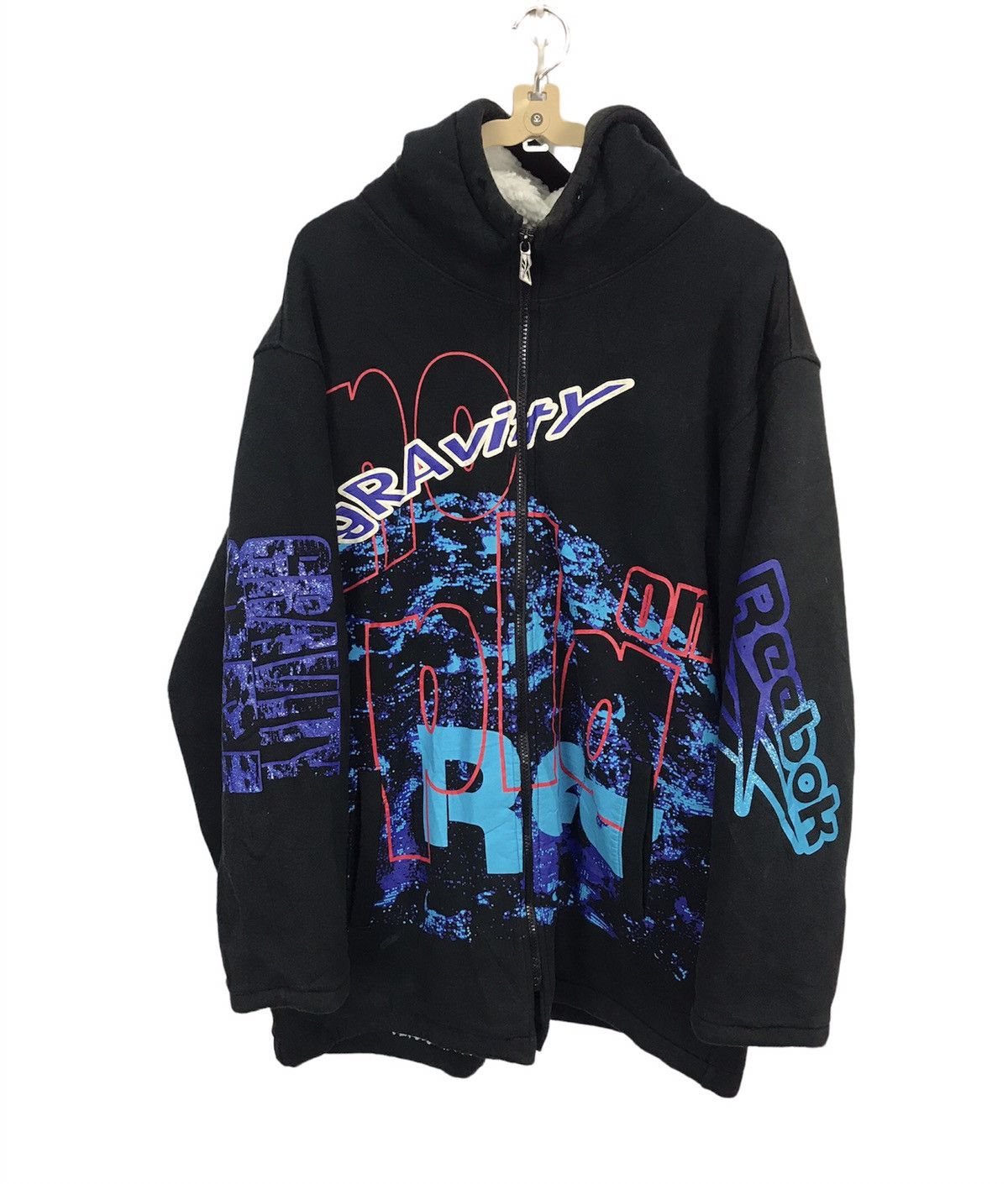 Vintage Reebok printed zipper hoodie