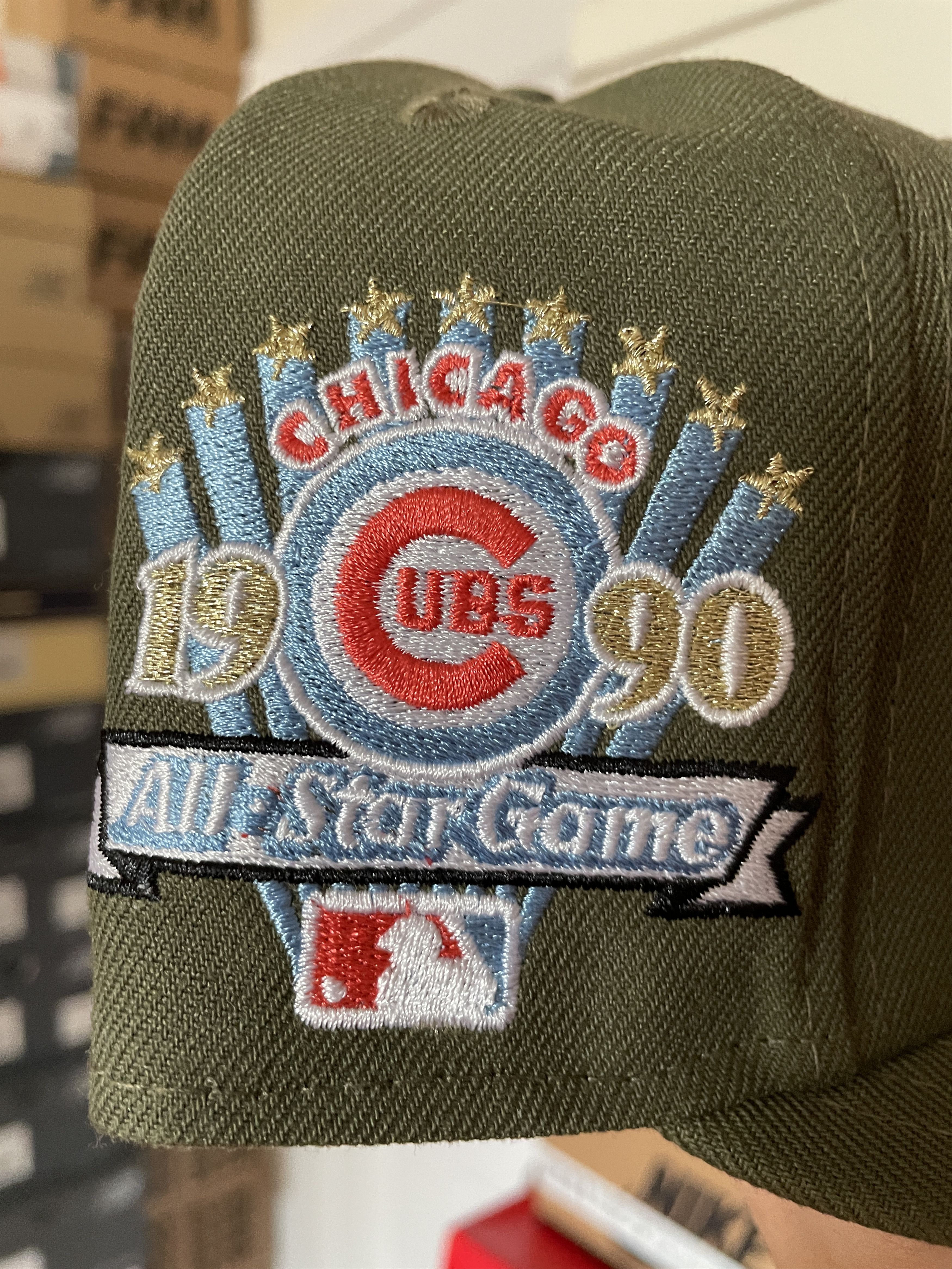 MLB × New Era Topperz Olive chicago Cubs 7 1/8 1990 ASG Pink Lava Hatclub Size ONE SIZE - 4 Thumbnail