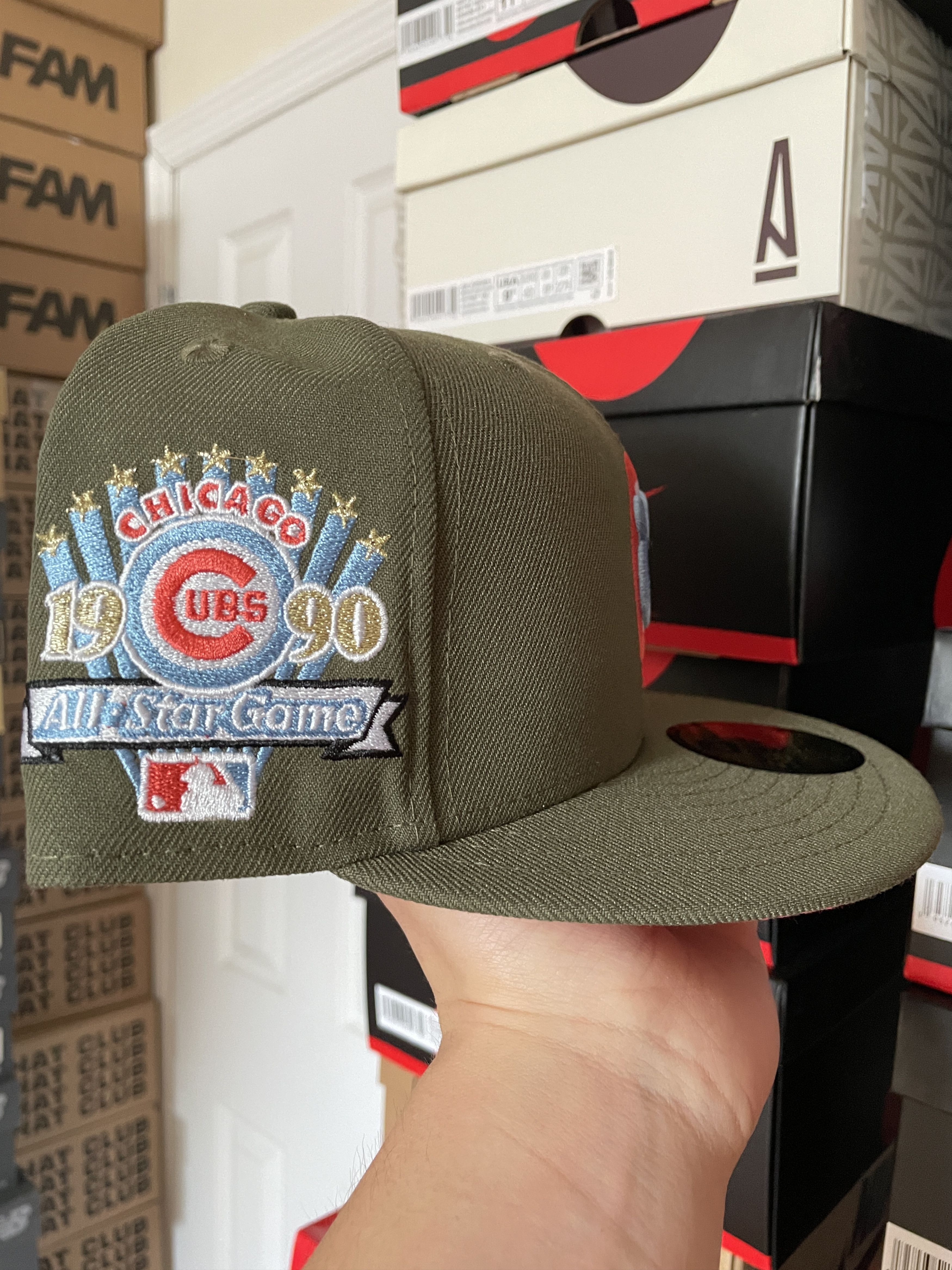 MLB × New Era Topperz Olive chicago Cubs 7 1/8 1990 ASG Pink Lava Hatclub Size ONE SIZE - 3 Thumbnail