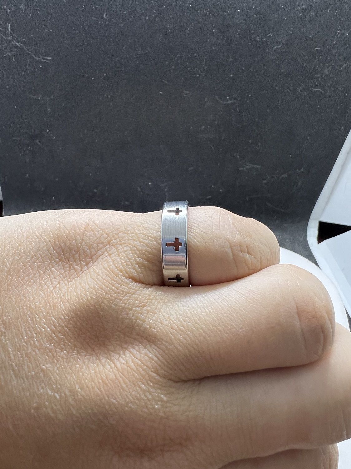 Jewelry Cross Silver stainless steel ring - size 7.5 Size ONE SIZE - 3 Thumbnail
