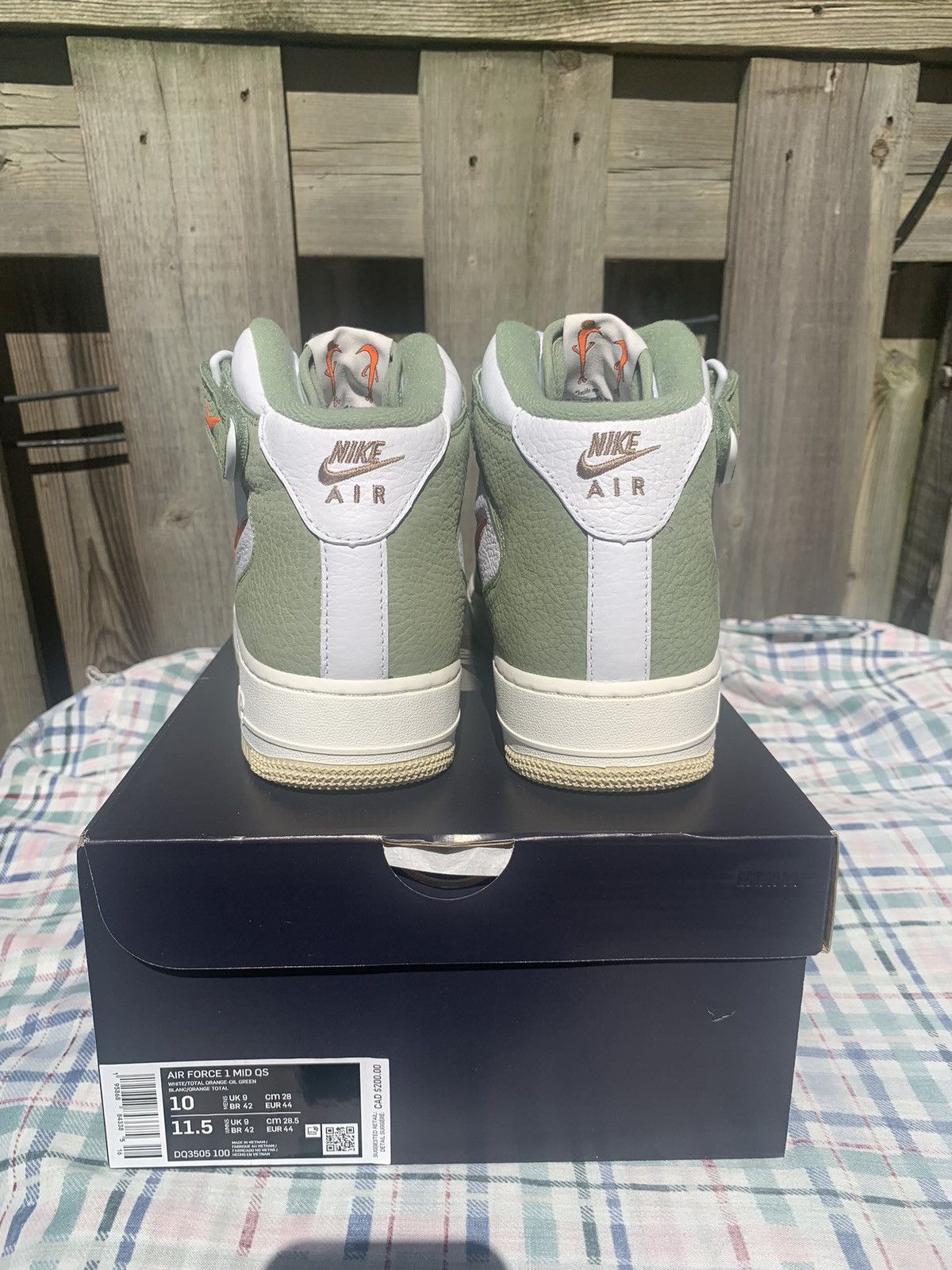 Nike Nike Air Force One Mid QS Jewel Oil Green Size US 10 / EU 43 - 3 Thumbnail