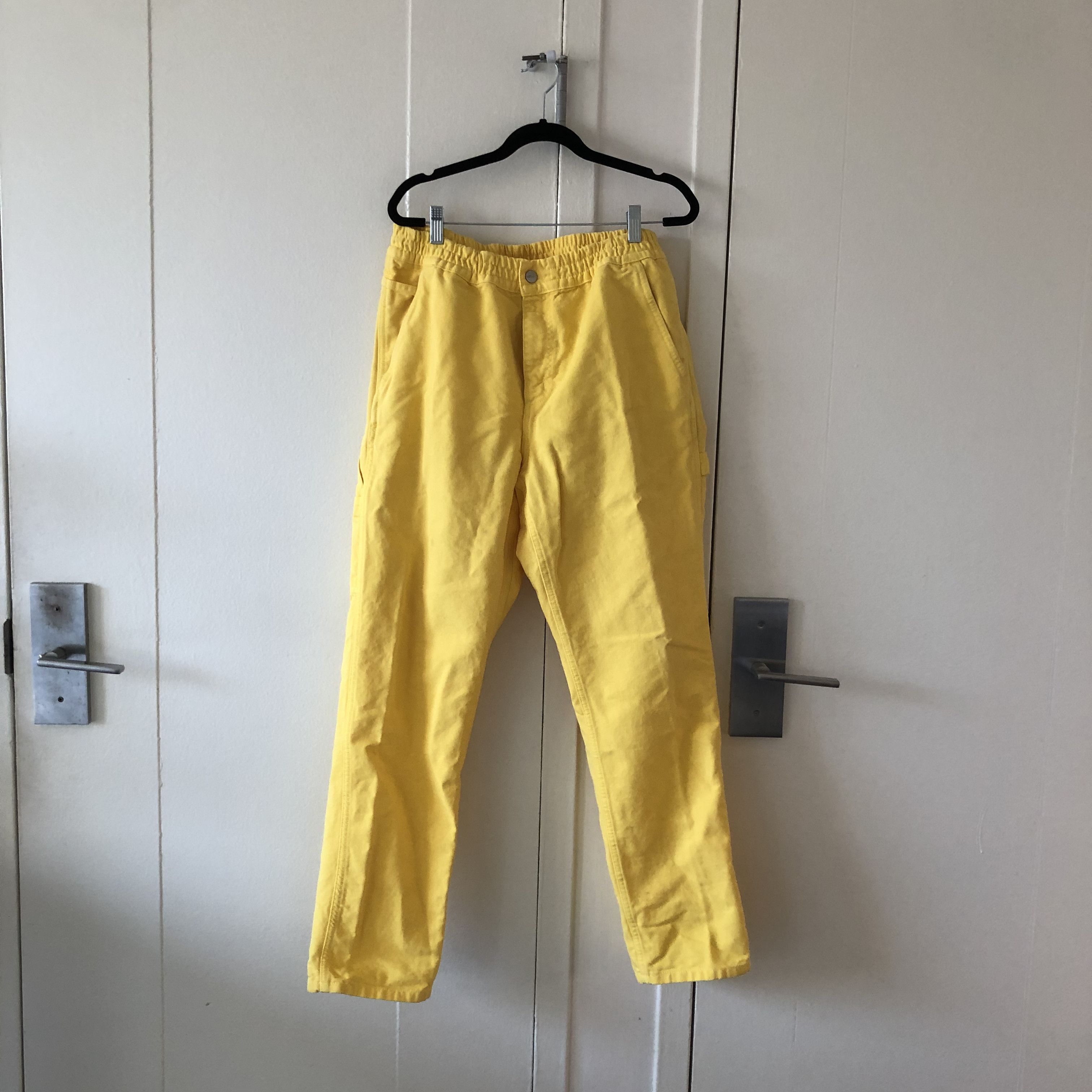 image of Brain Dead x Carhartt Wip Carpenter Pants in Yellow, Men's (Size 32)