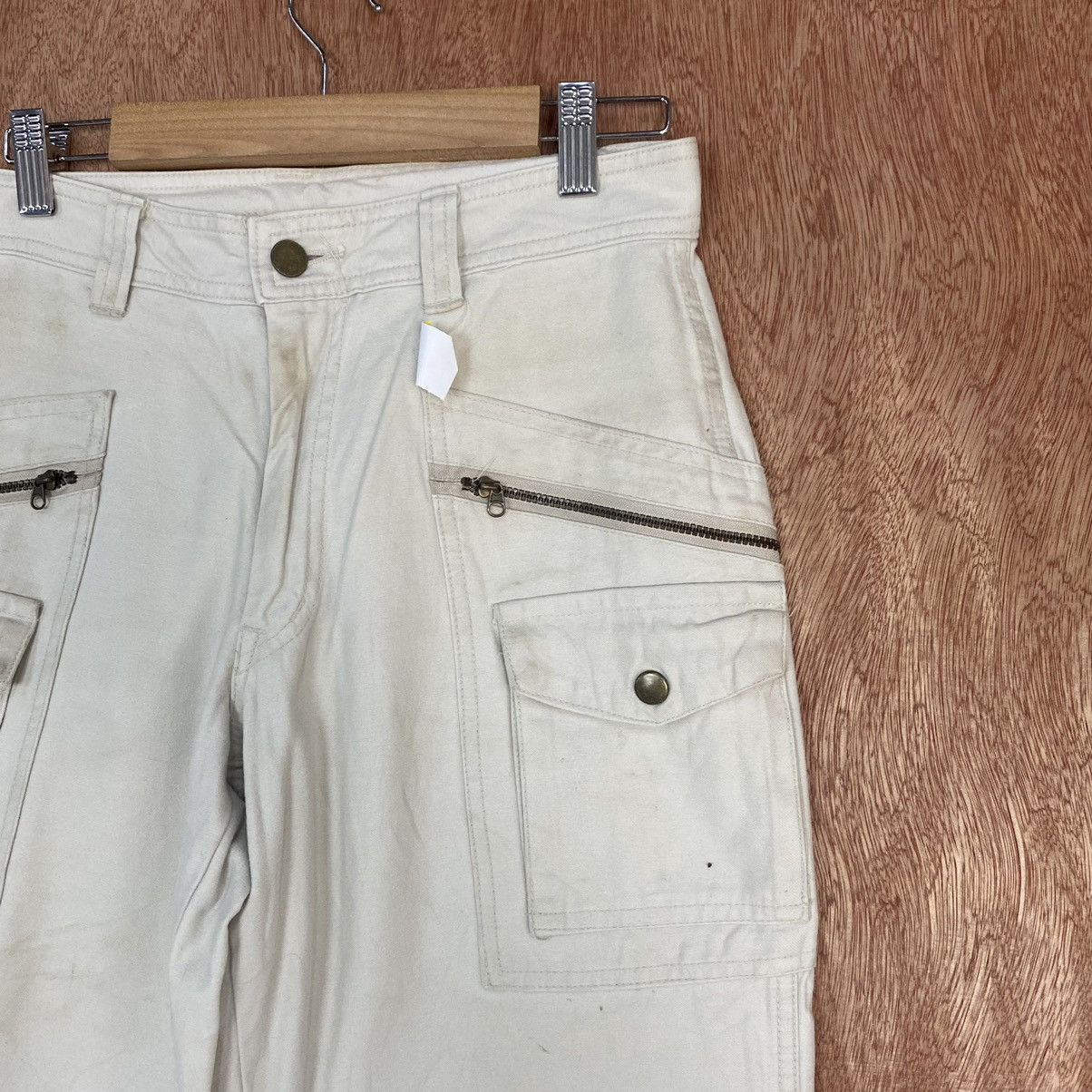 Japanese Brand DLL Grancisco WHite Multipocket Cargo Pants #1901 Size US 28 / EU 44 - 4 Thumbnail