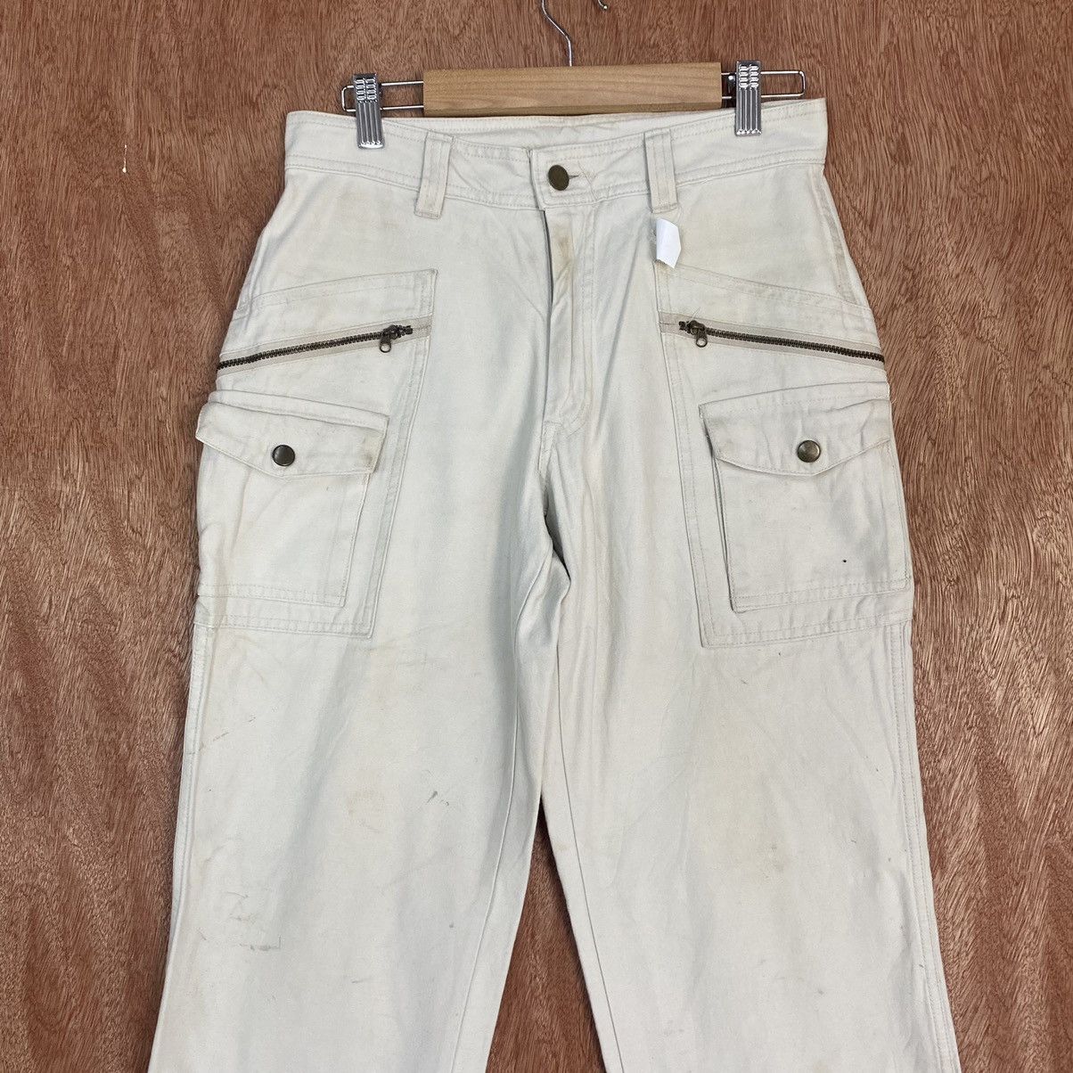 Japanese Brand DLL Grancisco WHite Multipocket Cargo Pants #1901 Size US 28 / EU 44 - 2 Thumbnail