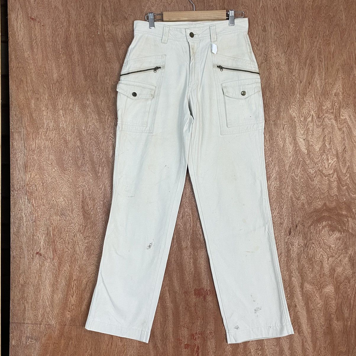 Japanese Brand DLL Grancisco WHite Multipocket Cargo Pants #1901 Size US 28 / EU 44 - 1 Thumbnail