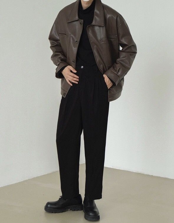 Japanese Brand × Vintage Korean fashion retro faux leather jacket Size US M / EU 48-50 / 2 - 5 Thumbnail