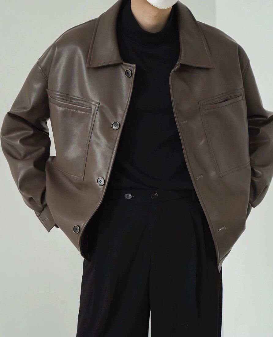 Japanese Brand × Vintage Korean fashion retro faux leather jacket Size US M / EU 48-50 / 2 - 2 Thumbnail