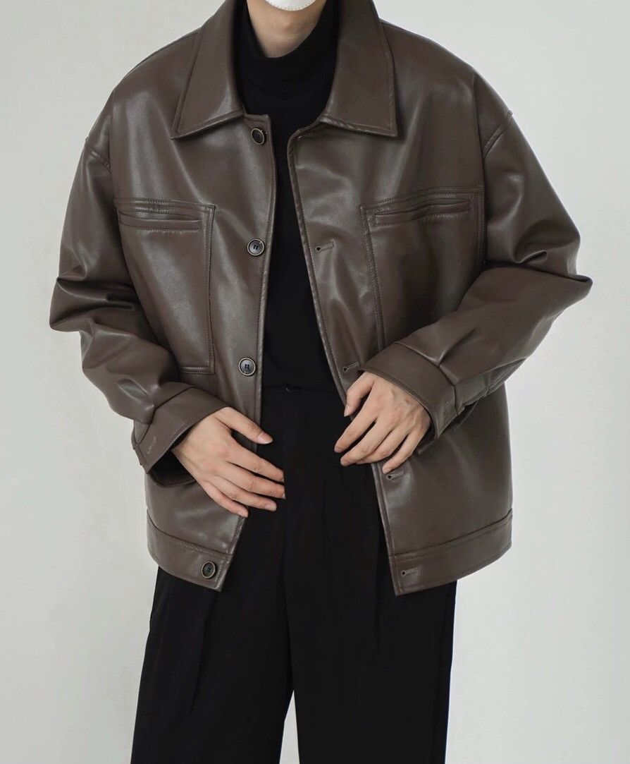 Japanese Brand × Vintage Korean fashion retro faux leather jacket Size US M / EU 48-50 / 2 - 1 Thumbnail