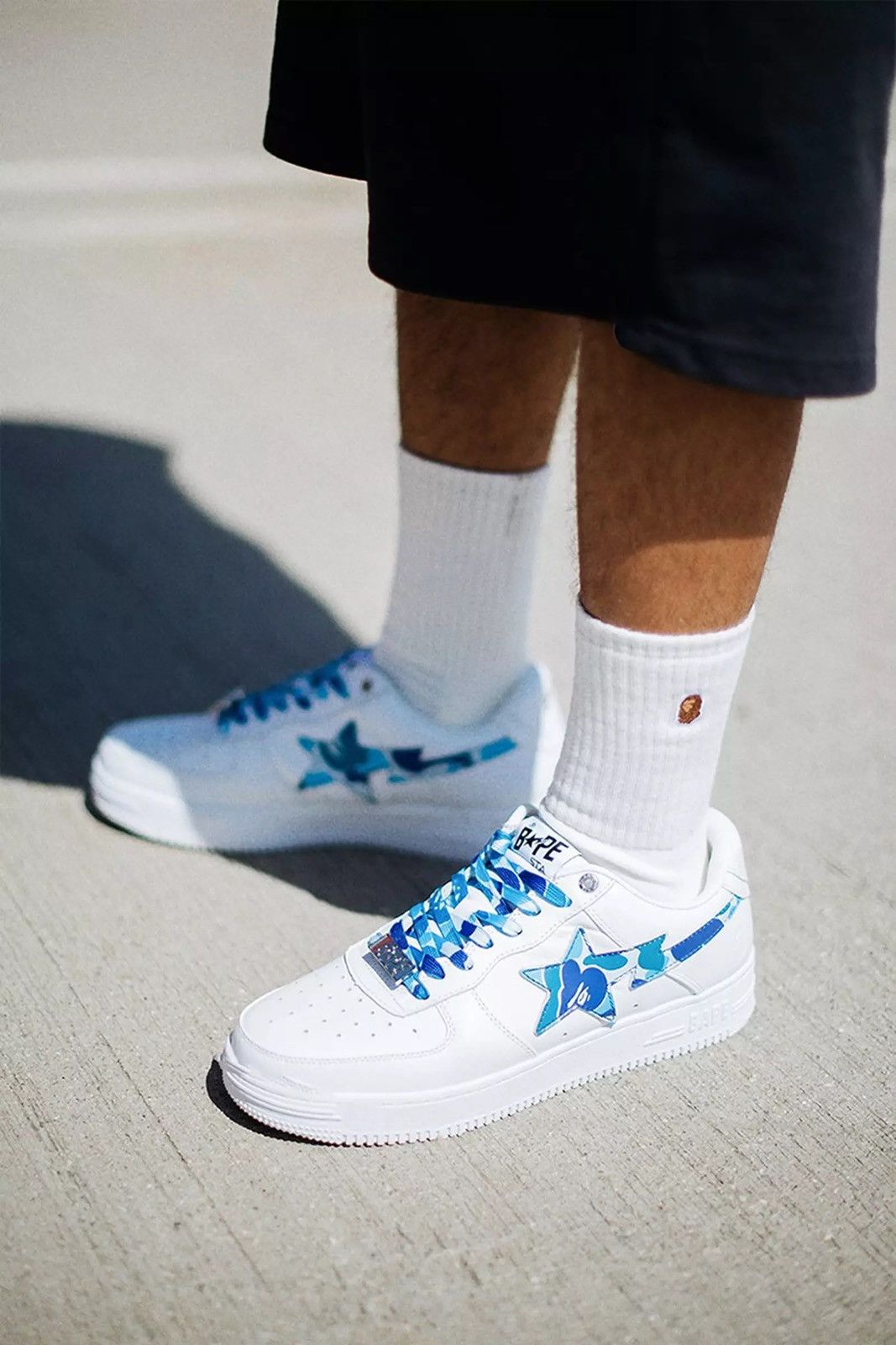 Bape A Bathing Ape Bape Sta Low White ABC Camo Blue Size US 11 / EU 44 - 3 Thumbnail