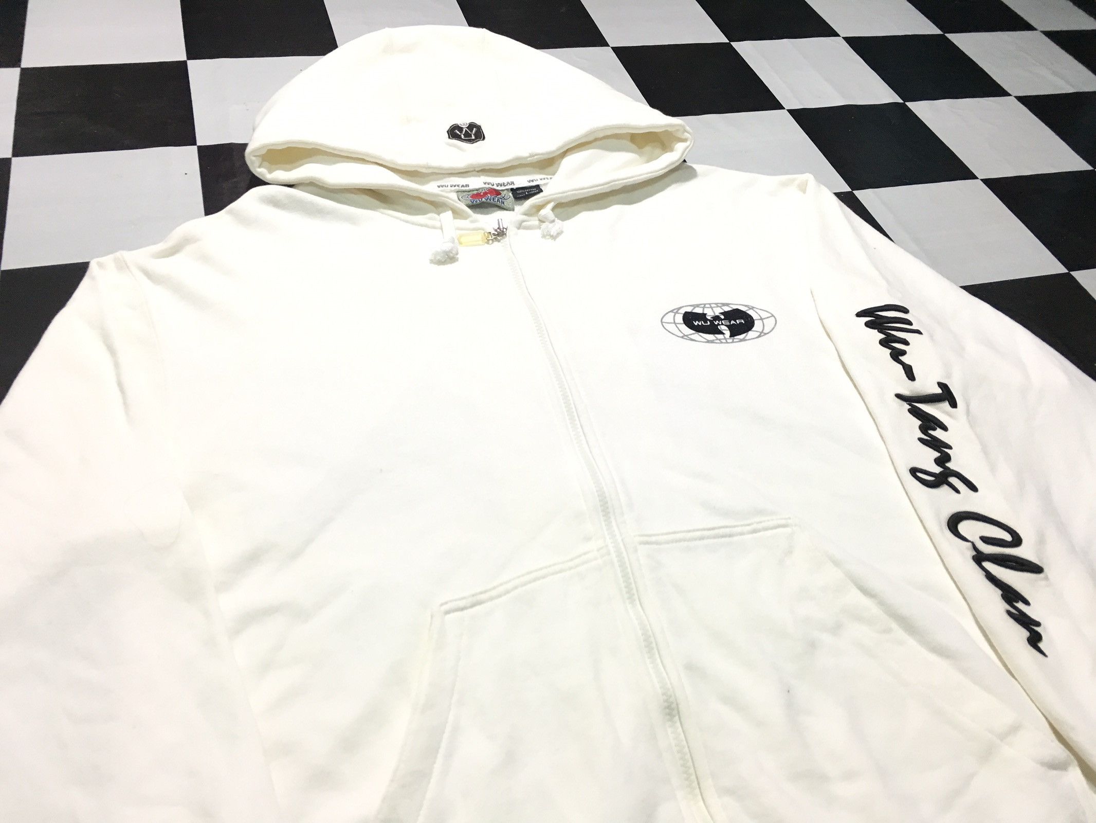 Rap Tees × Vintage × Wu-Tang Clan Vintage Wu wear hoodies spell out wu tang clan on sleeve Size US L / EU 52-54 / 3 - 2 Thumbnail