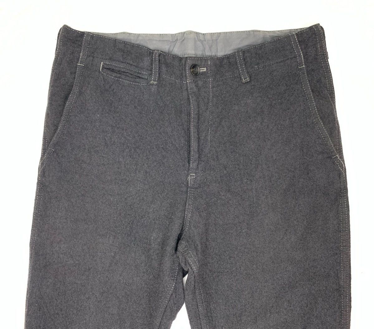 Comme des Garcons 🇯🇵 AW04 Comme des Garçons Homme Charcoal Wool Pants Size US 33 - 2 Thumbnail