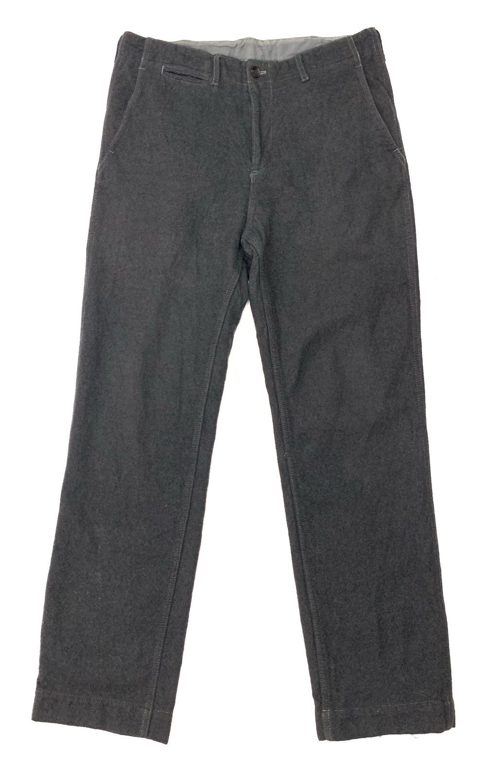 Comme des Garcons 🇯🇵 AW04 Comme des Garçons Homme Charcoal Wool Pants Size US 33 - 1 Thumbnail