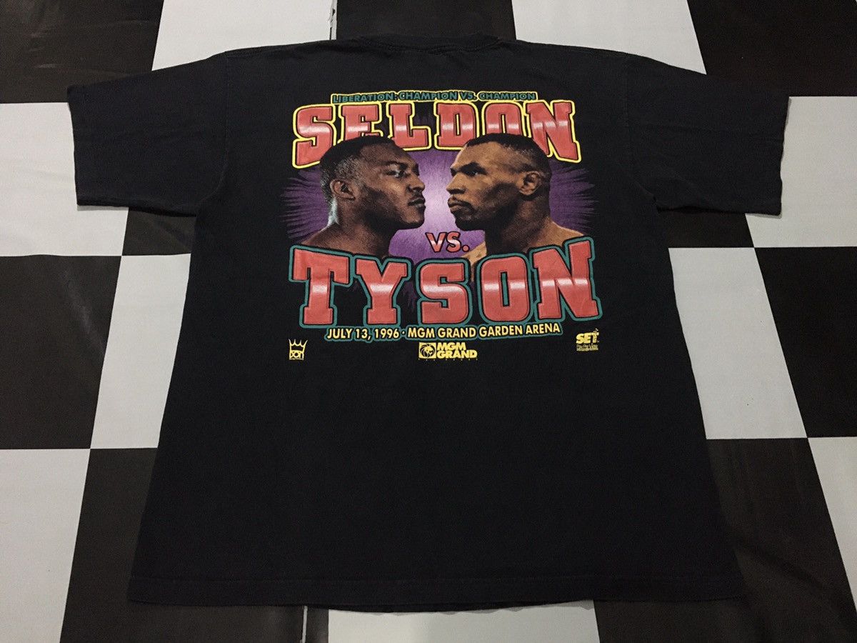 Rap Tees × Vintage Vintage Mike Tyson vs Seldon Shirt 1996 Rap tTee Size US XL / EU 56 / 4 - 2 Thumbnail