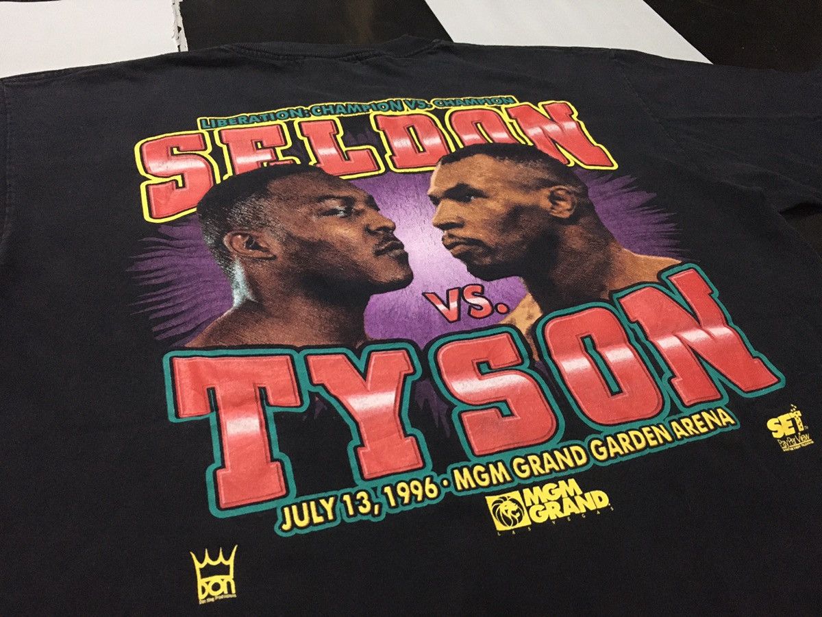 Rap Tees × Vintage Vintage Mike Tyson vs Seldon Shirt 1996 Rap tTee Size US XL / EU 56 / 4 - 1 Thumbnail