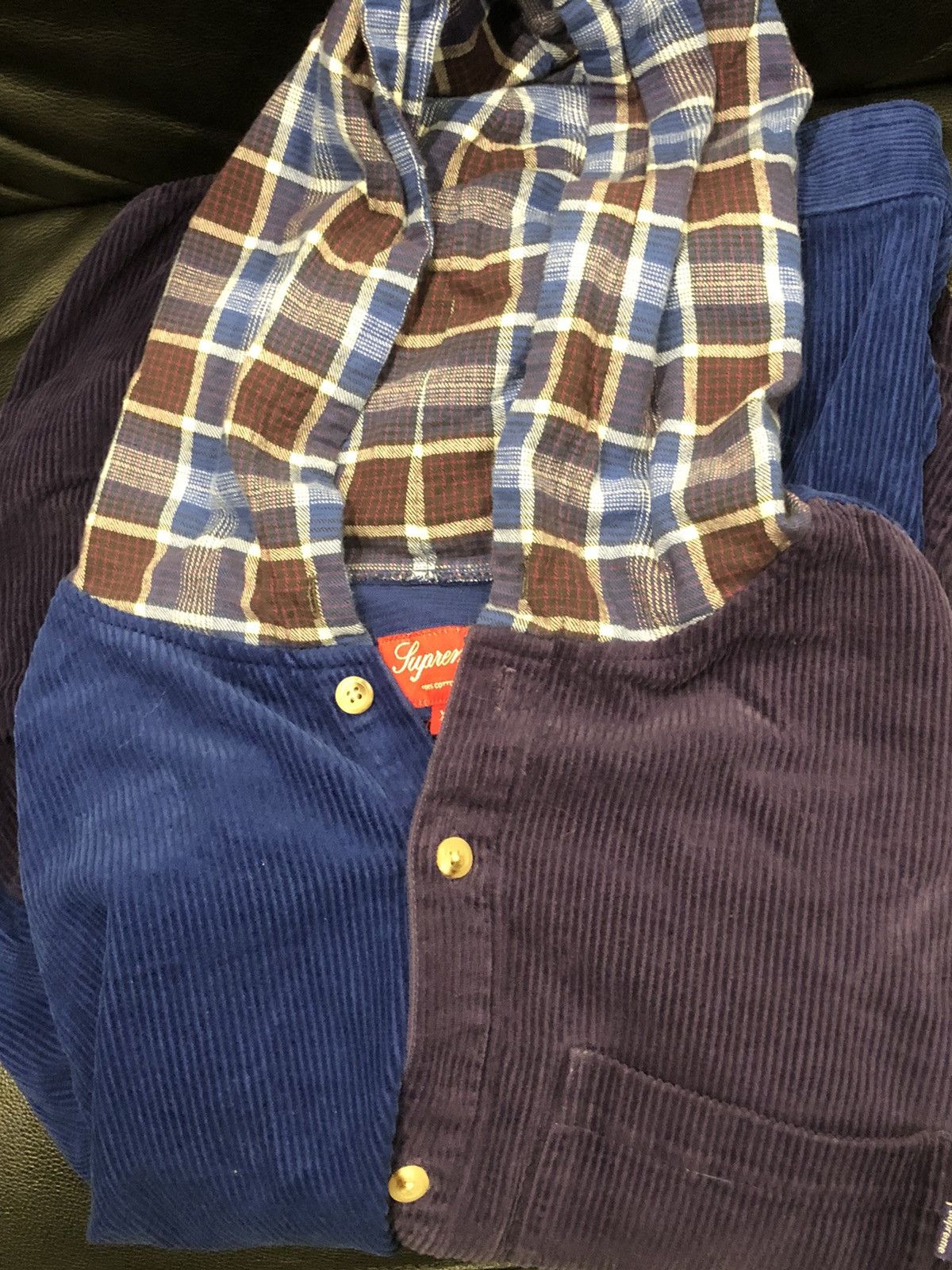 Supreme Supreme Hooded Color Block Corduroy Shirt Size US XL / EU 56 / 4 - 5 Thumbnail