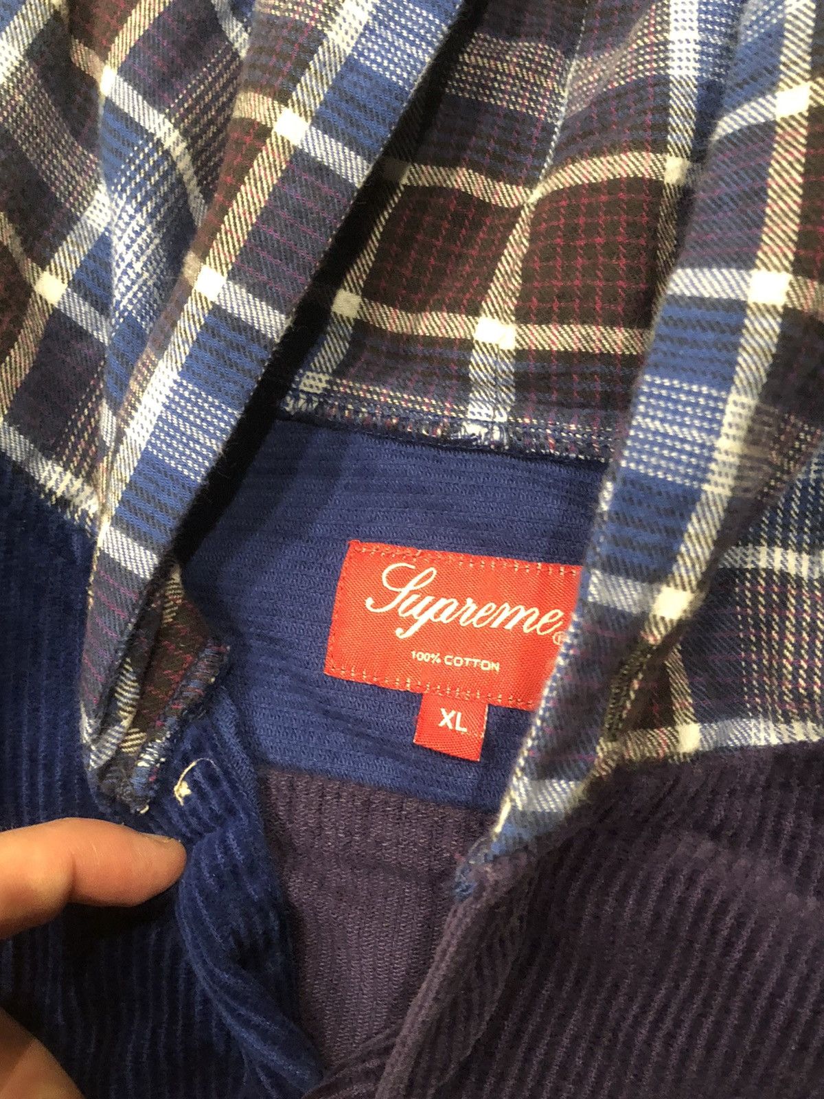 Supreme Supreme Hooded Color Block Corduroy Shirt Size US XL / EU 56 / 4 - 6 Thumbnail