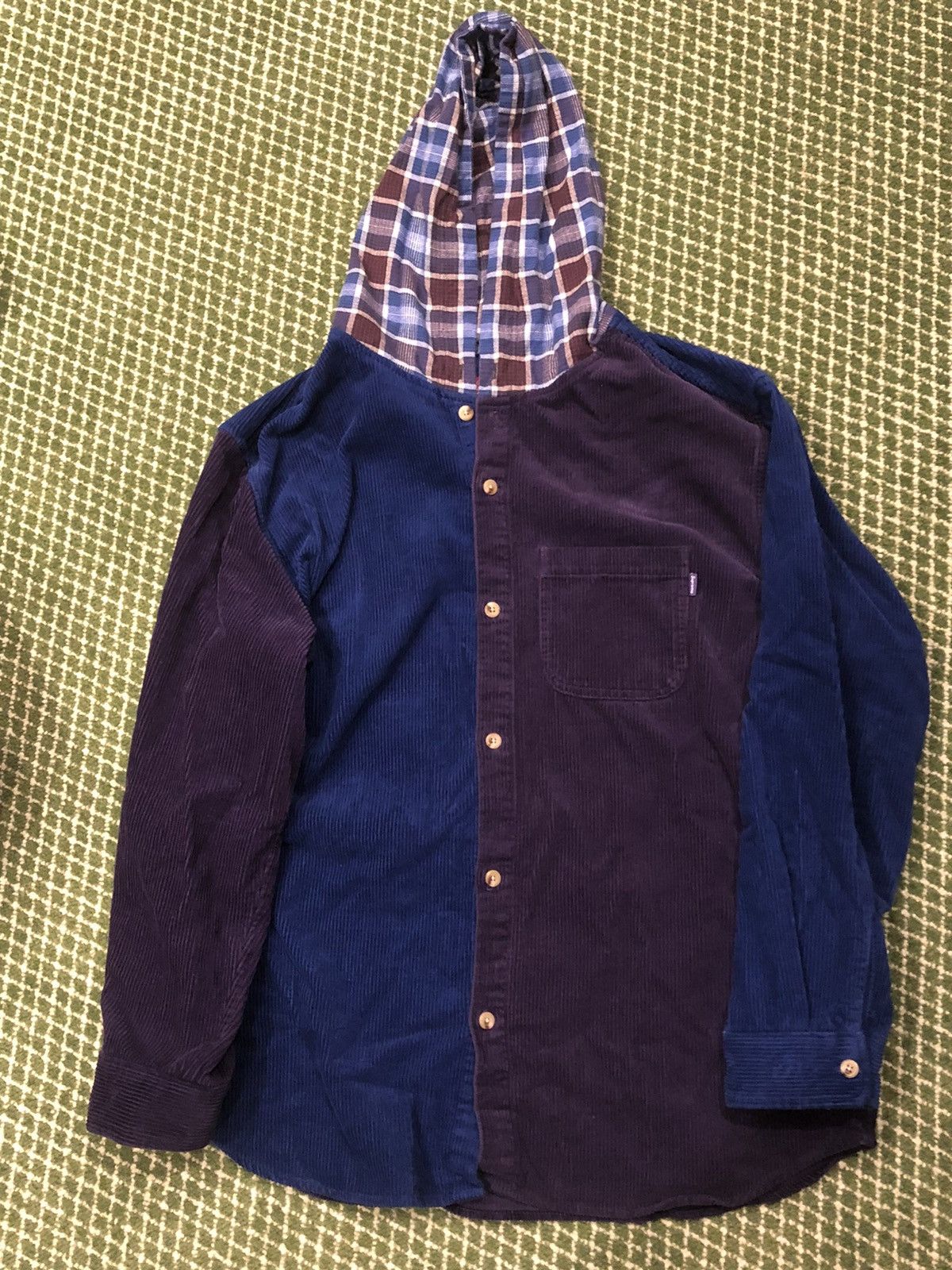 Supreme Supreme Hooded Color Block Corduroy Shirt Size US XL / EU 56 / 4 - 3 Thumbnail